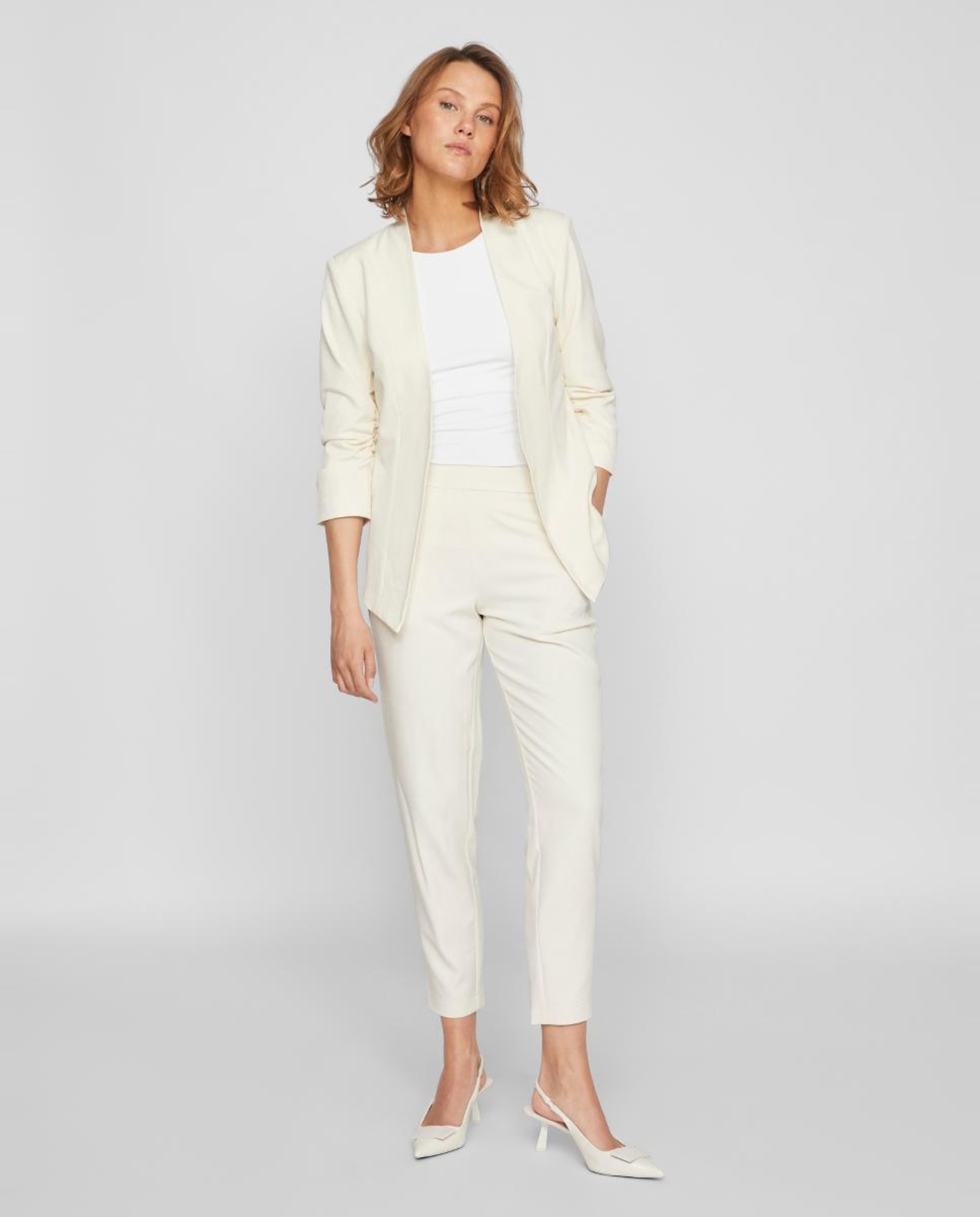 Americana blazer de mujer mangas ¾ - Vila - Blanco Blanco-2