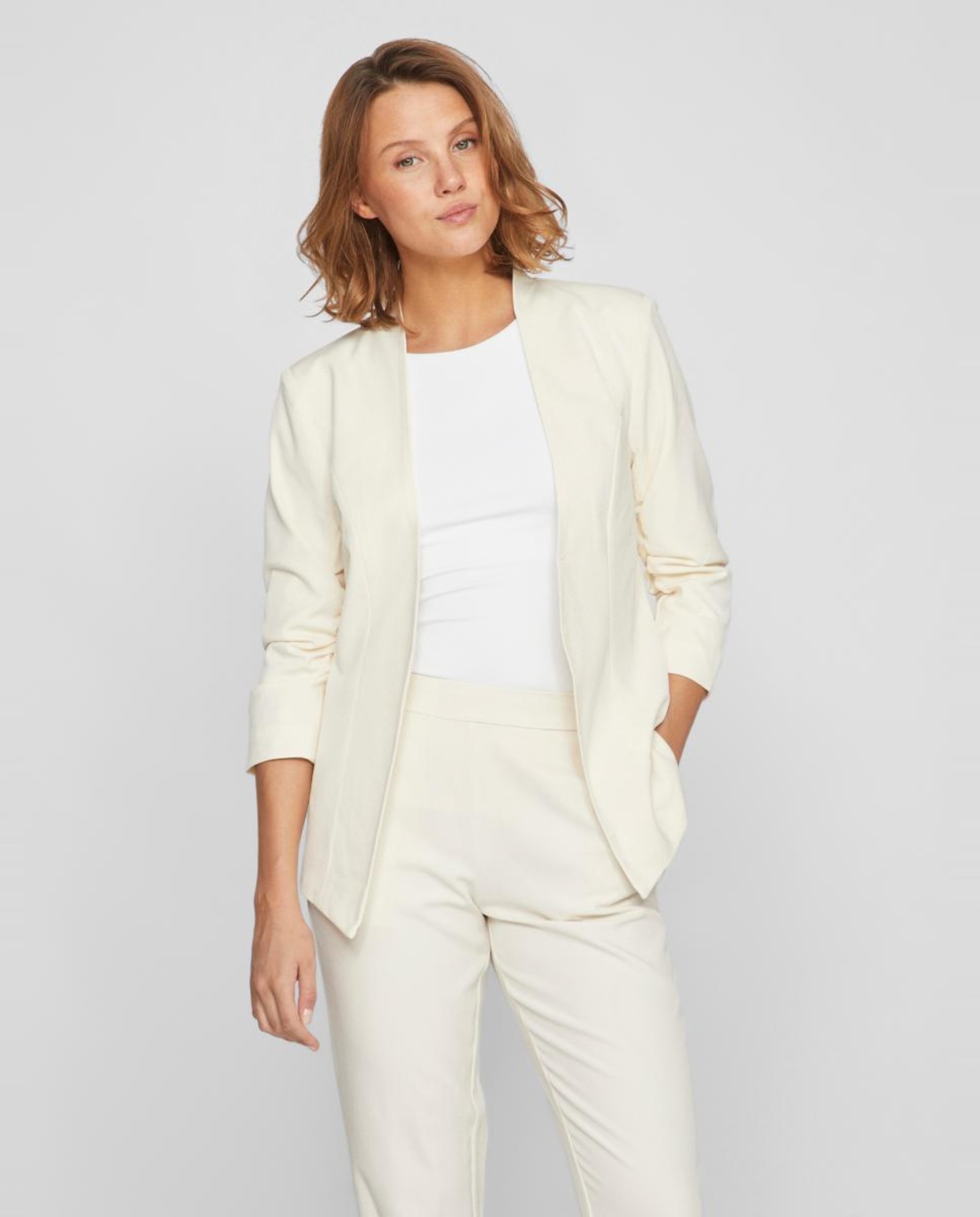 Americana blazer de mujer mangas ¾ - Vila - Blanco Blanco-1
