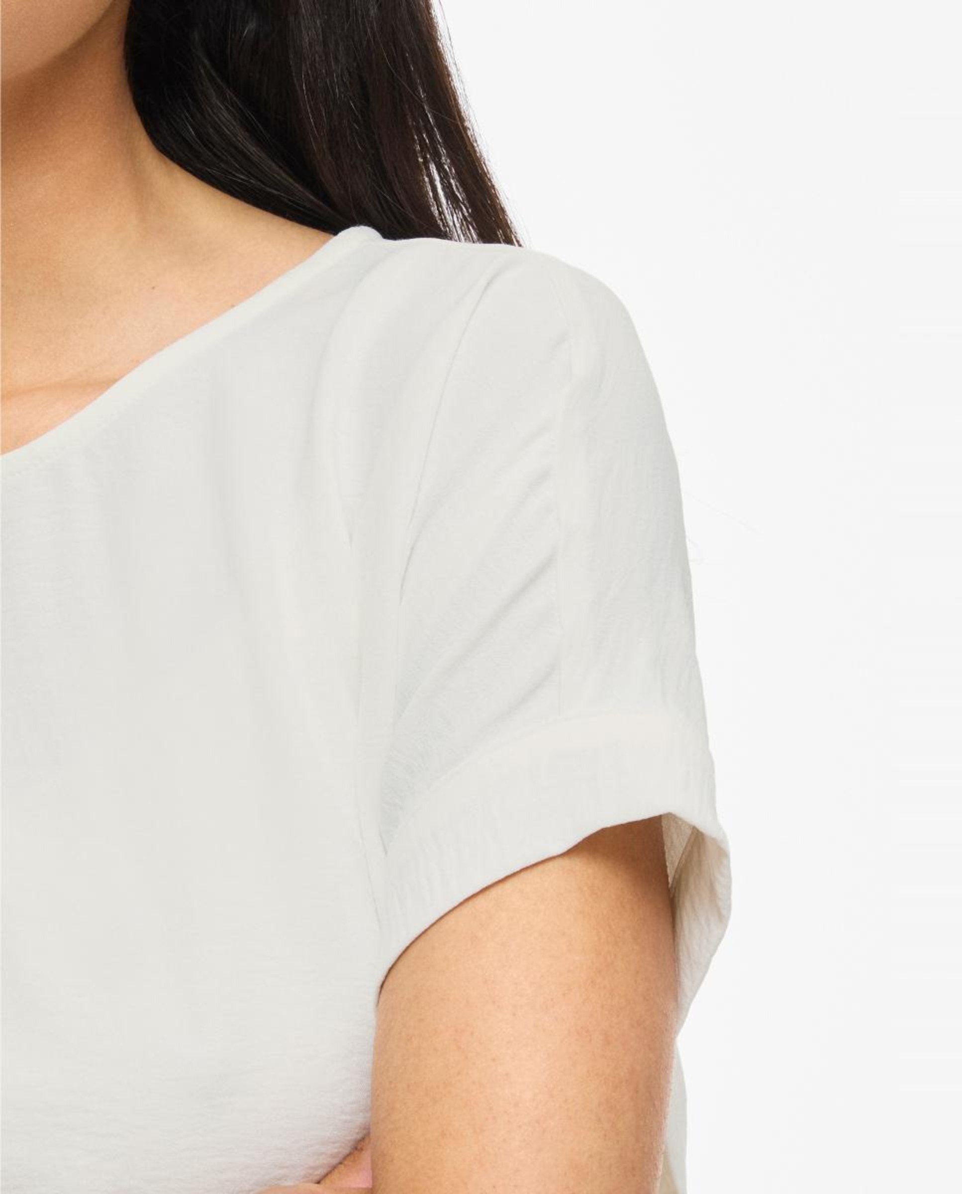 T-shirt de mulher com manga curta Branco-gelo-4