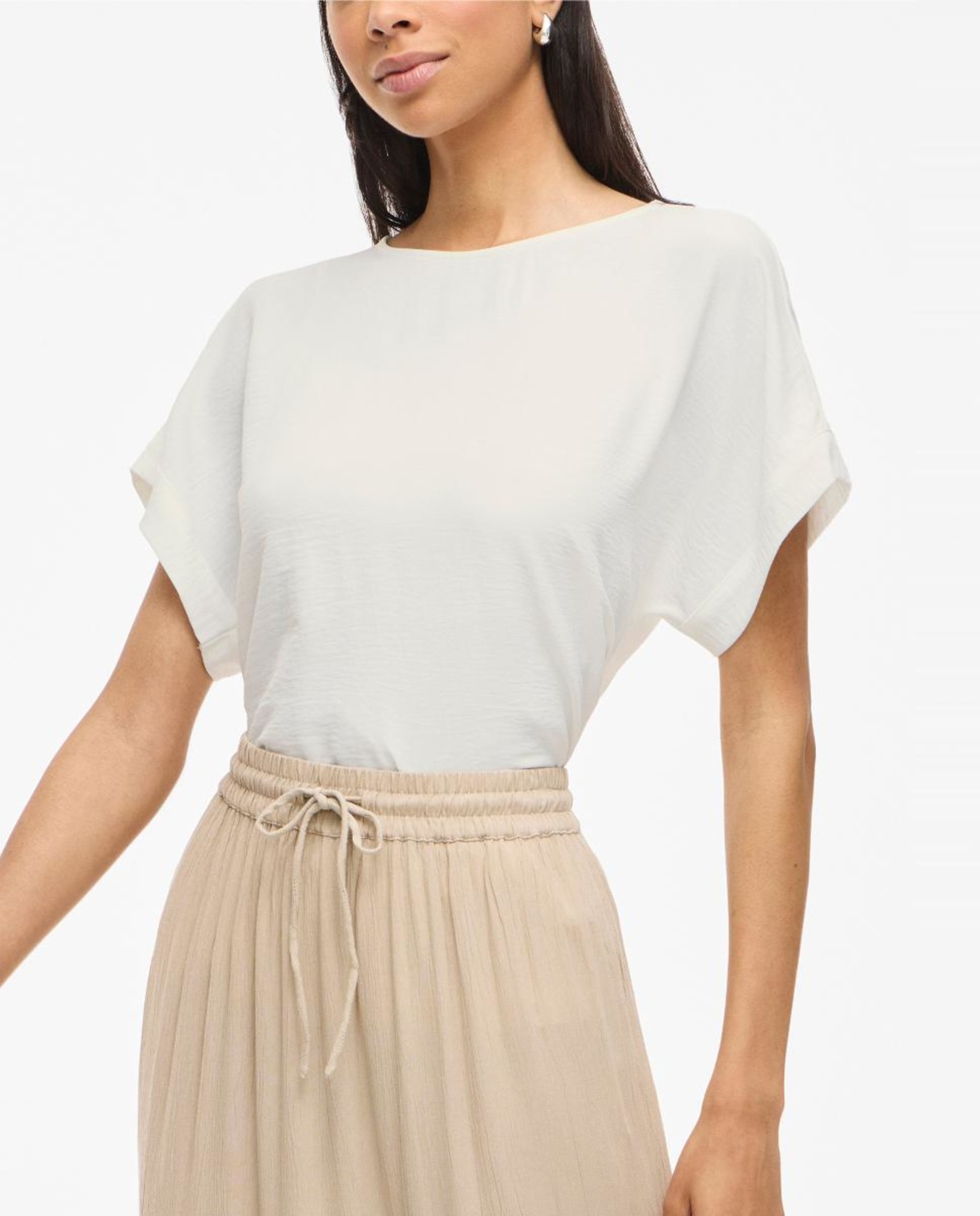 T-shirt de mulher com manga curta Branco-gelo-3