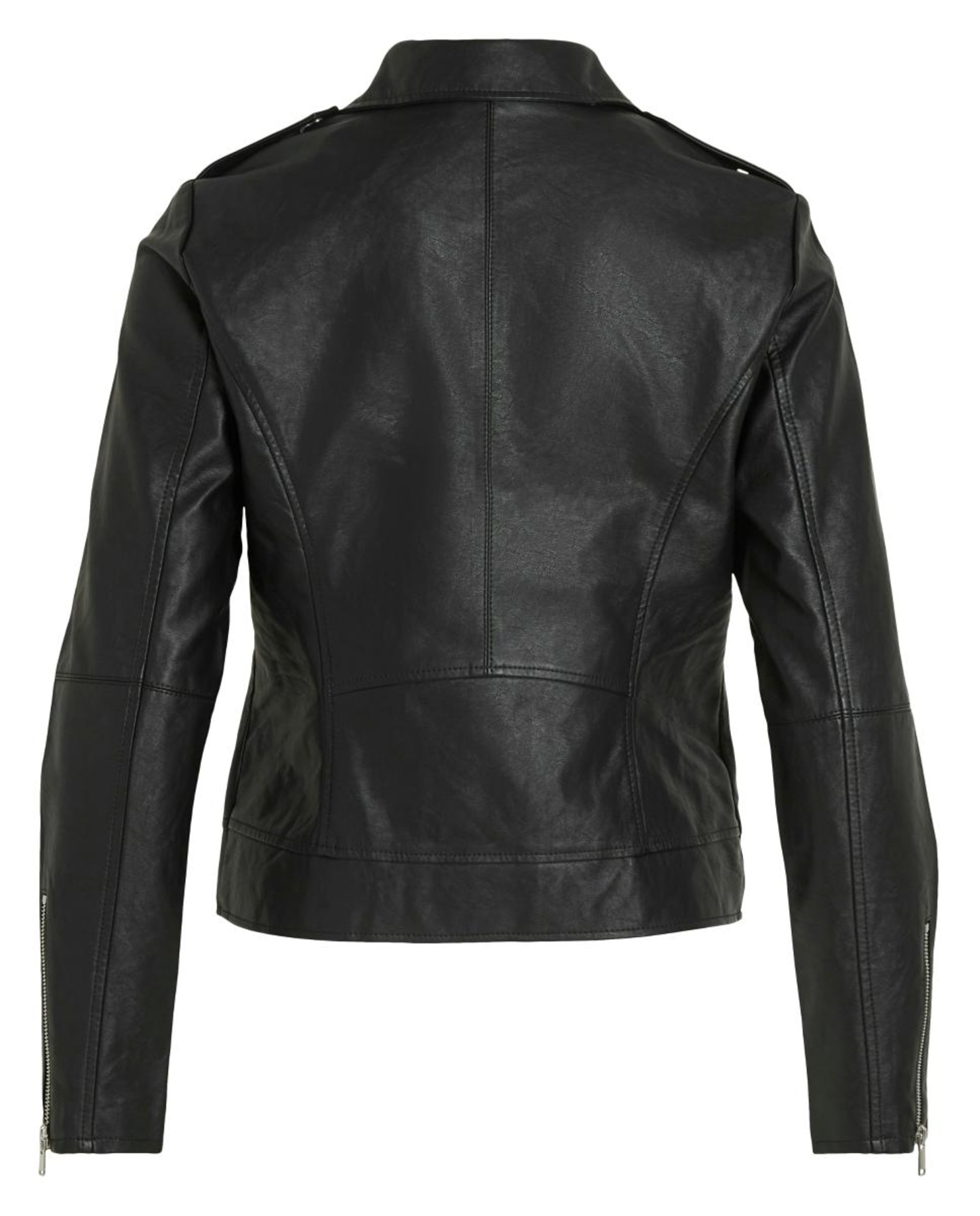 Blusão em Polipele de Manga Comprida com Fecho de Correr Preto-16