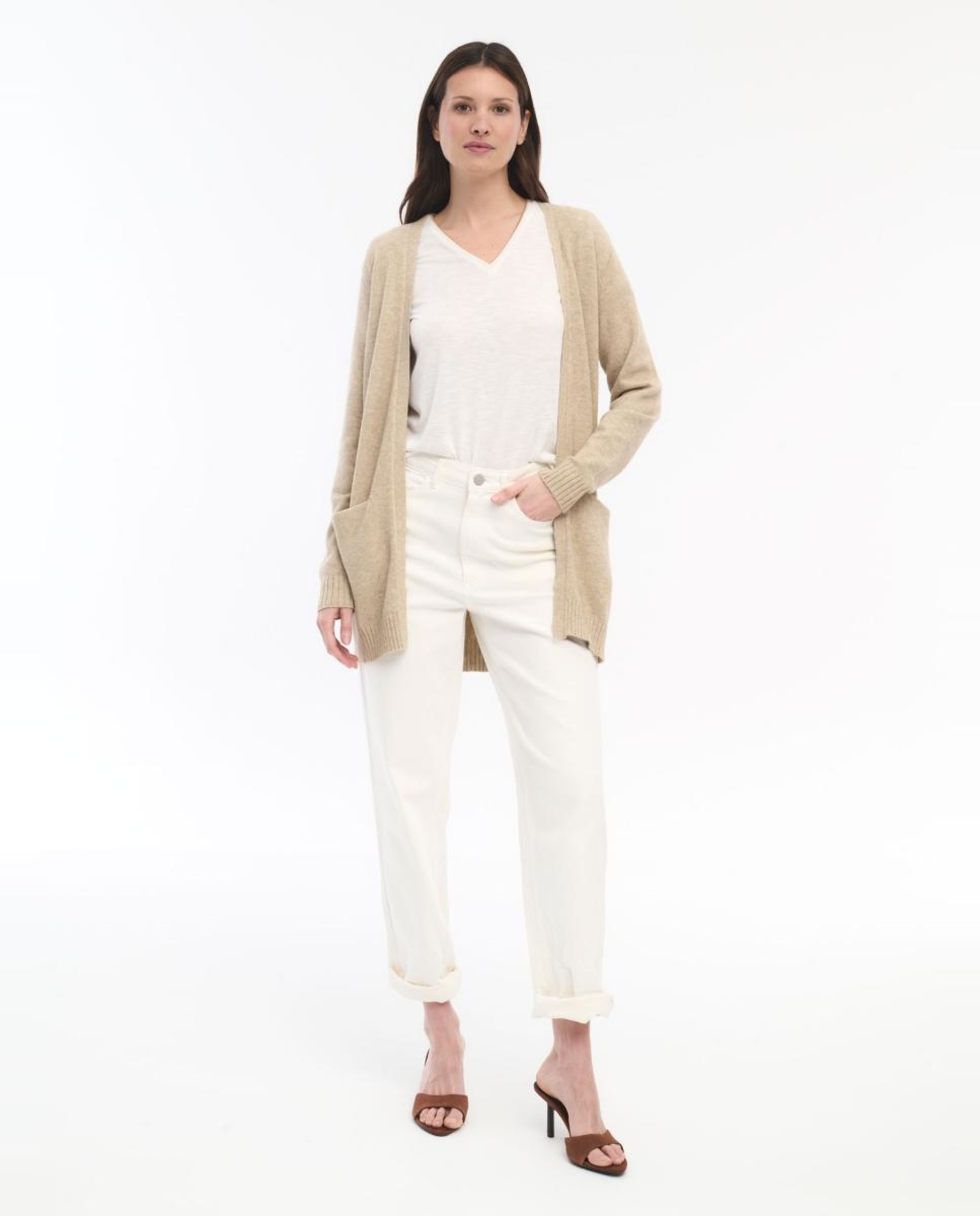 Chaqueta de punto mujer - Vila - Beige Beige-2