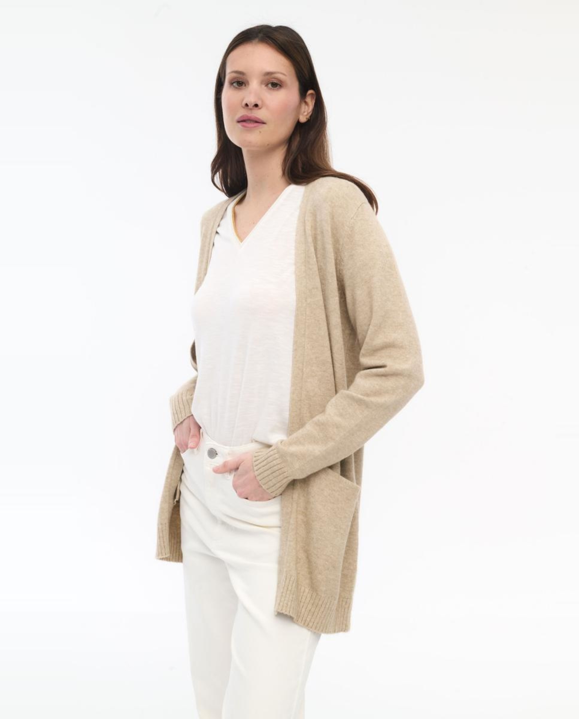 Chaqueta de punto mujer - Vila - Beige Beige-1