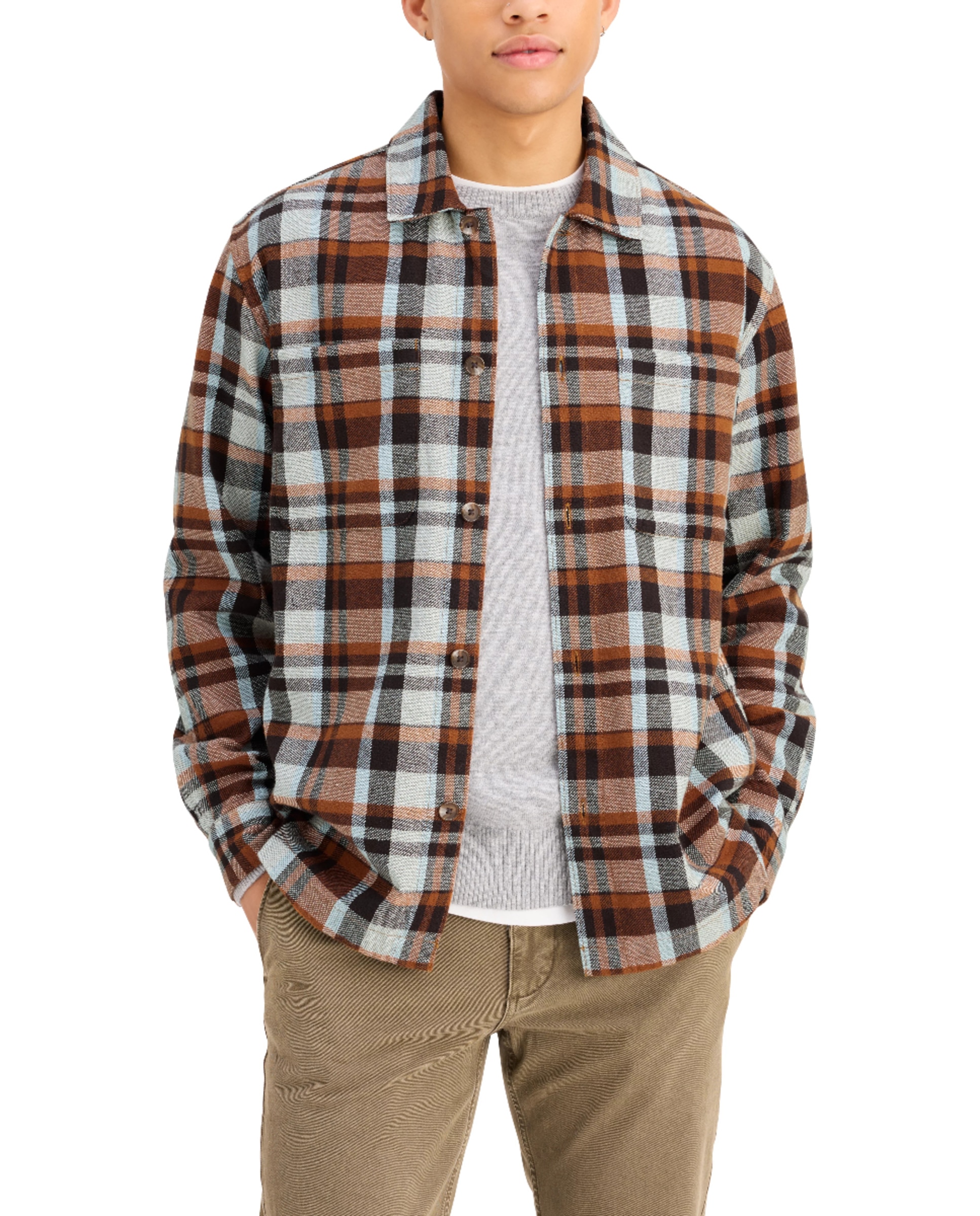 Imagen 0 de Sobrecamisa de hombre tejido invernal