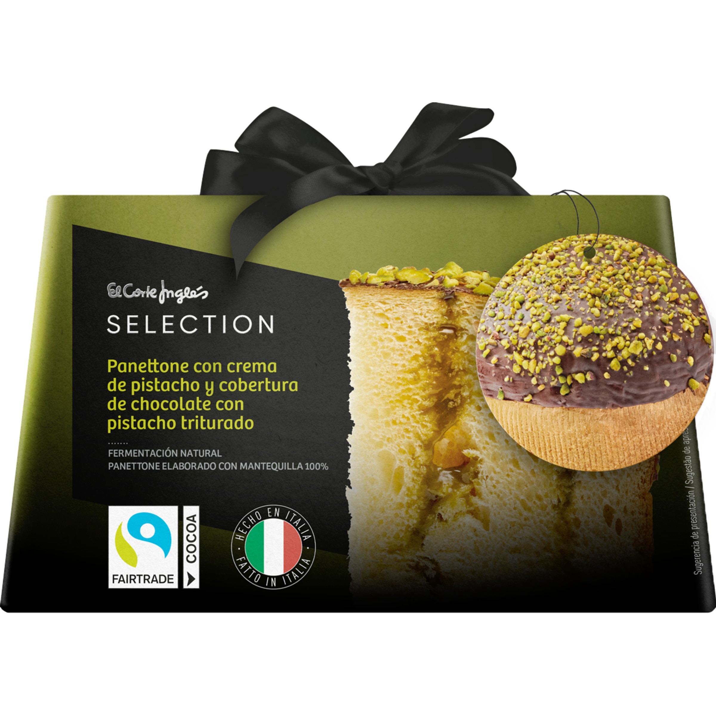 Panettone com Creme de Pêssego e Cobertura de Chocolate embalagem 750 g