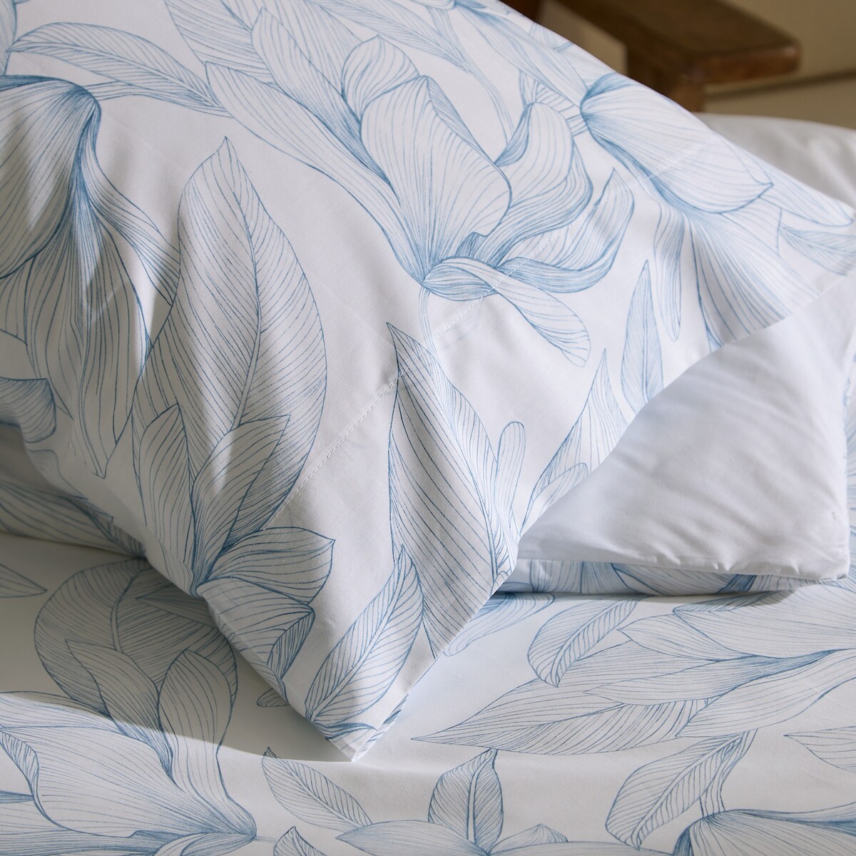 Conjunto de Capa de Edredão de Algodão Amy Azul-4