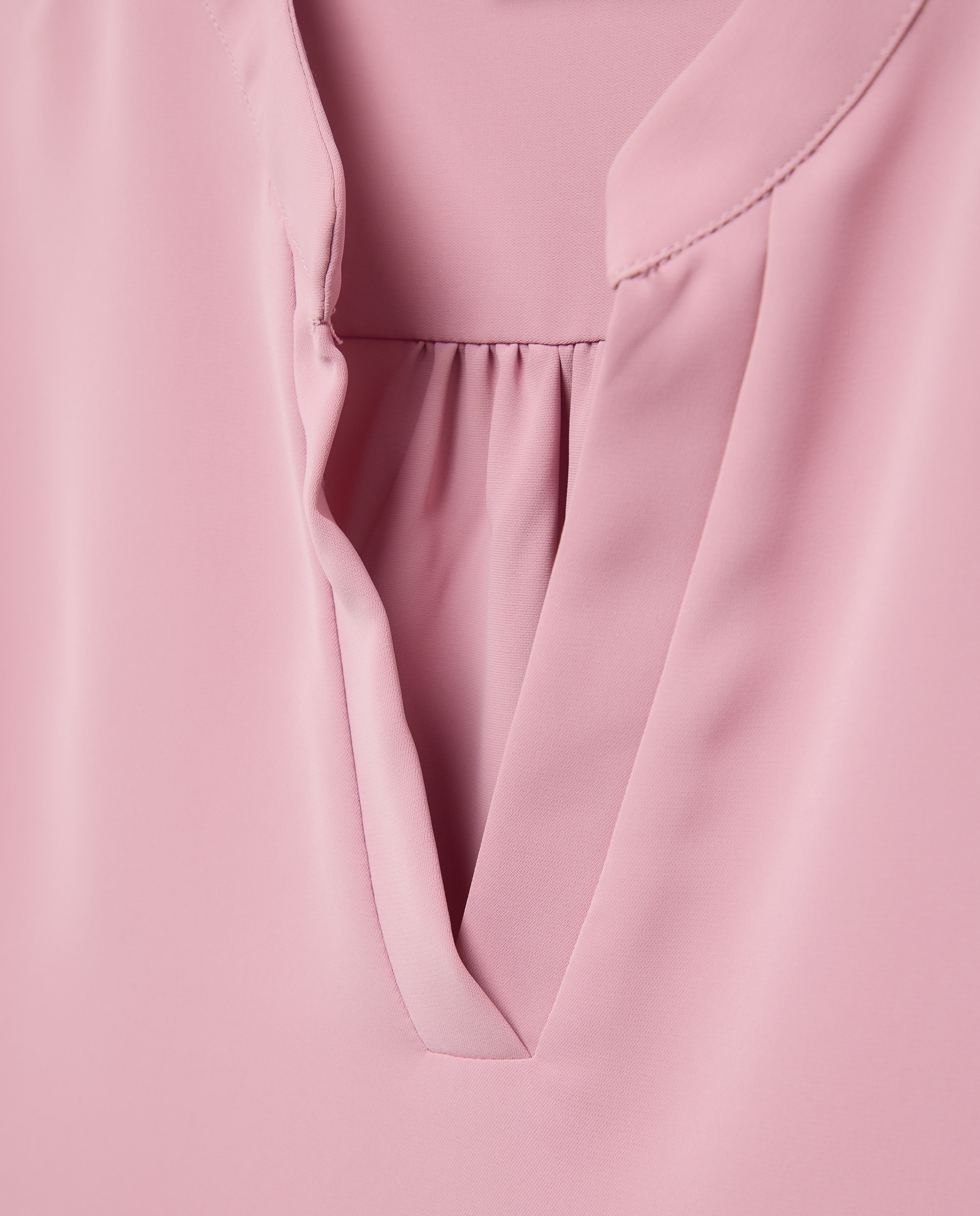 Blusa lisa de mulher com manga comprida Rosa-5