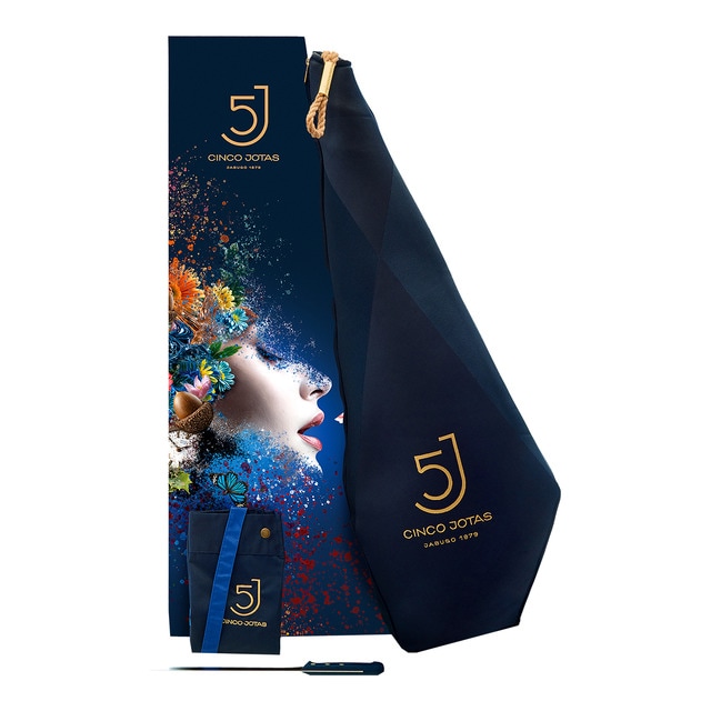 Imagen 0 de Estuche con jamón de bellota 100% ibérico Cinco Jotas + cuchillo + delantal