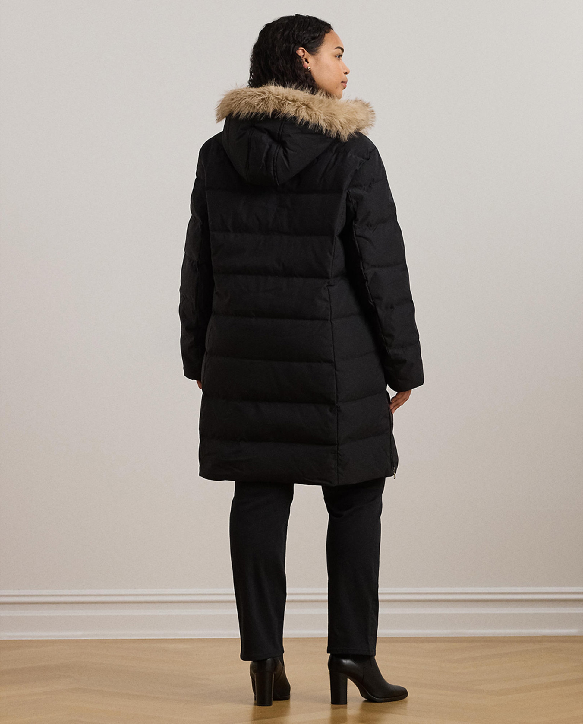 Parka de mulher com capuz Preto-3