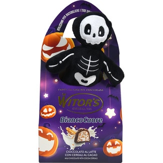 peluche de Halloween con chocolates con leche y cereales estuche 100 g - Miguelañez