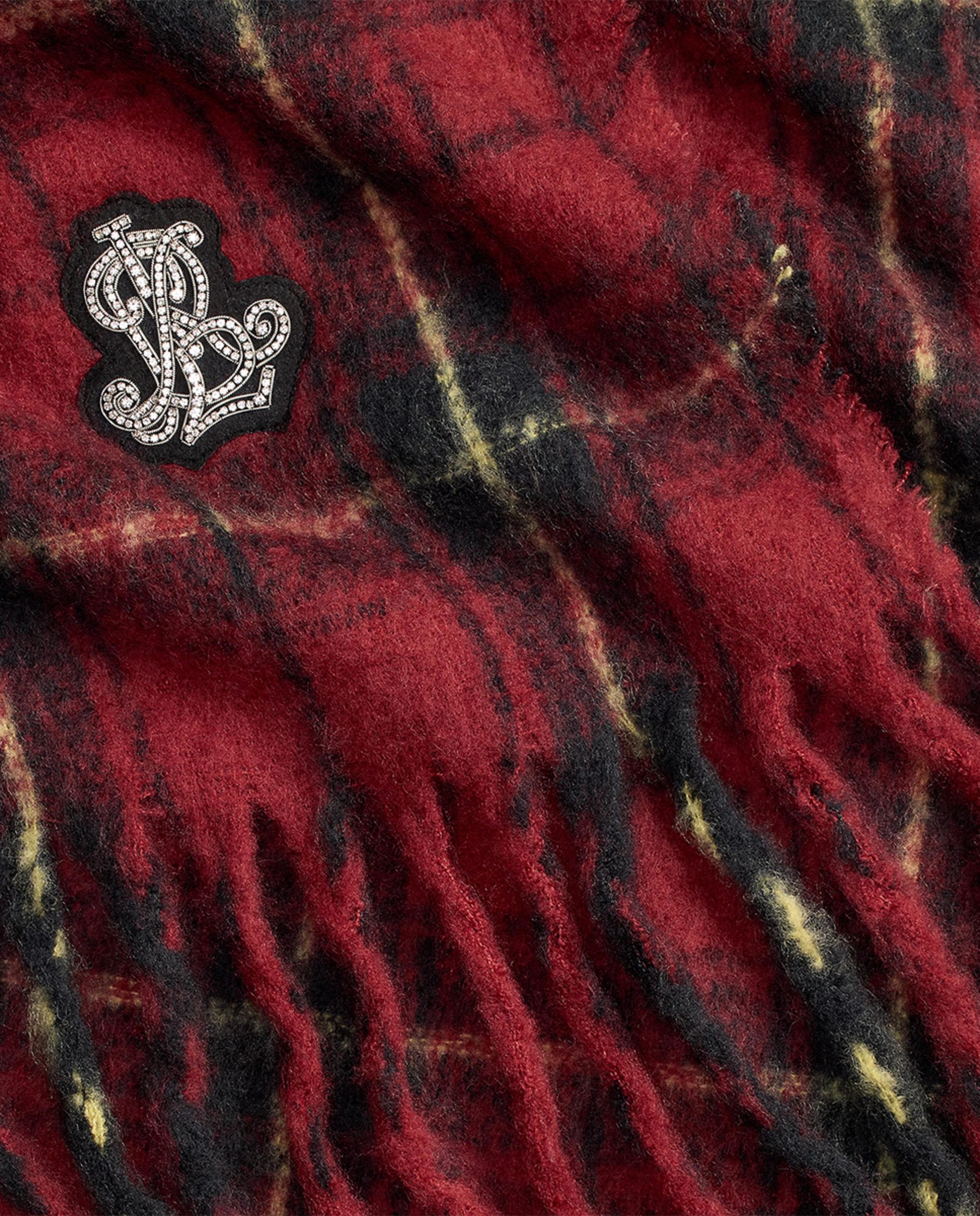 Cachecol de Lã Estampada Grená-3