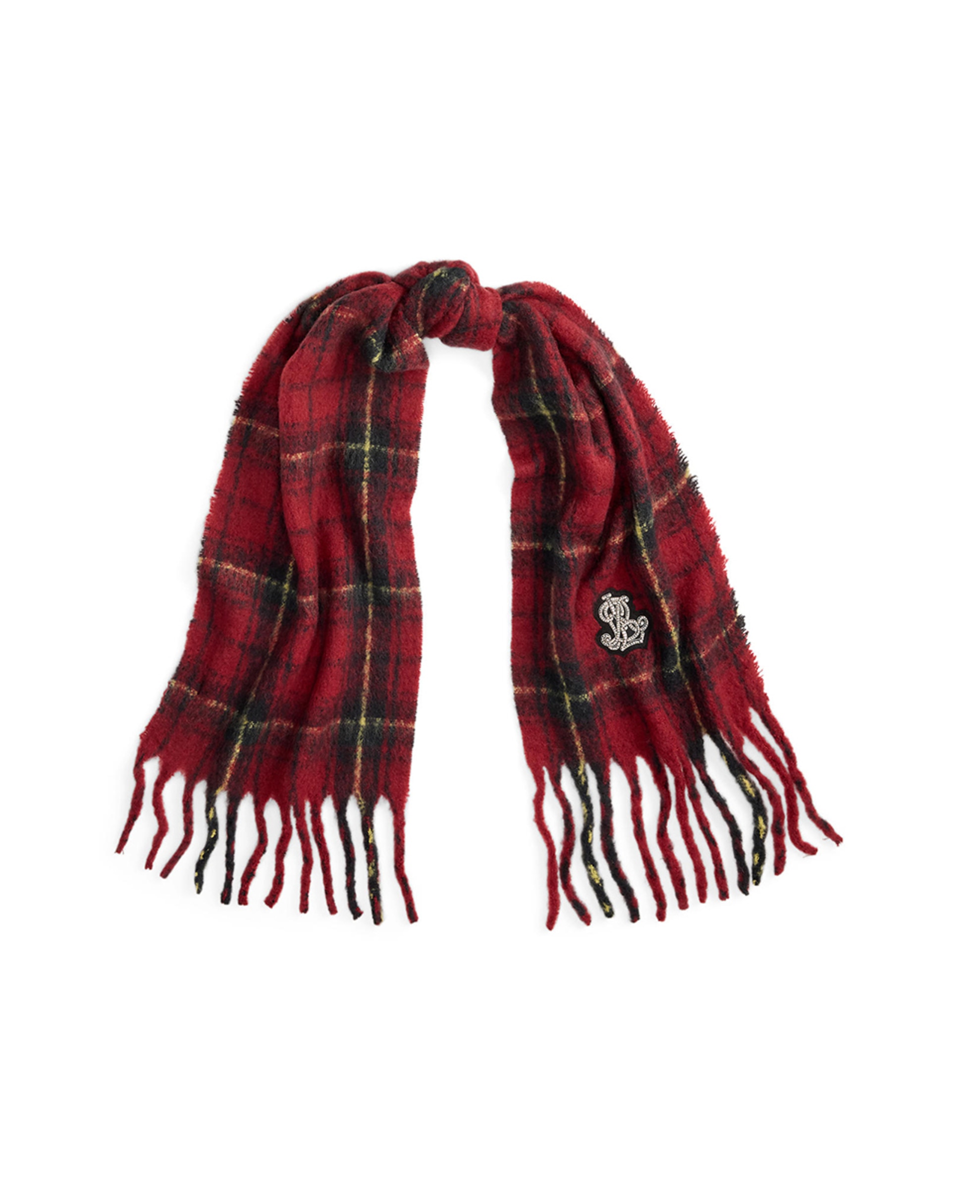 Cachecol de Lã Estampada Grená-2