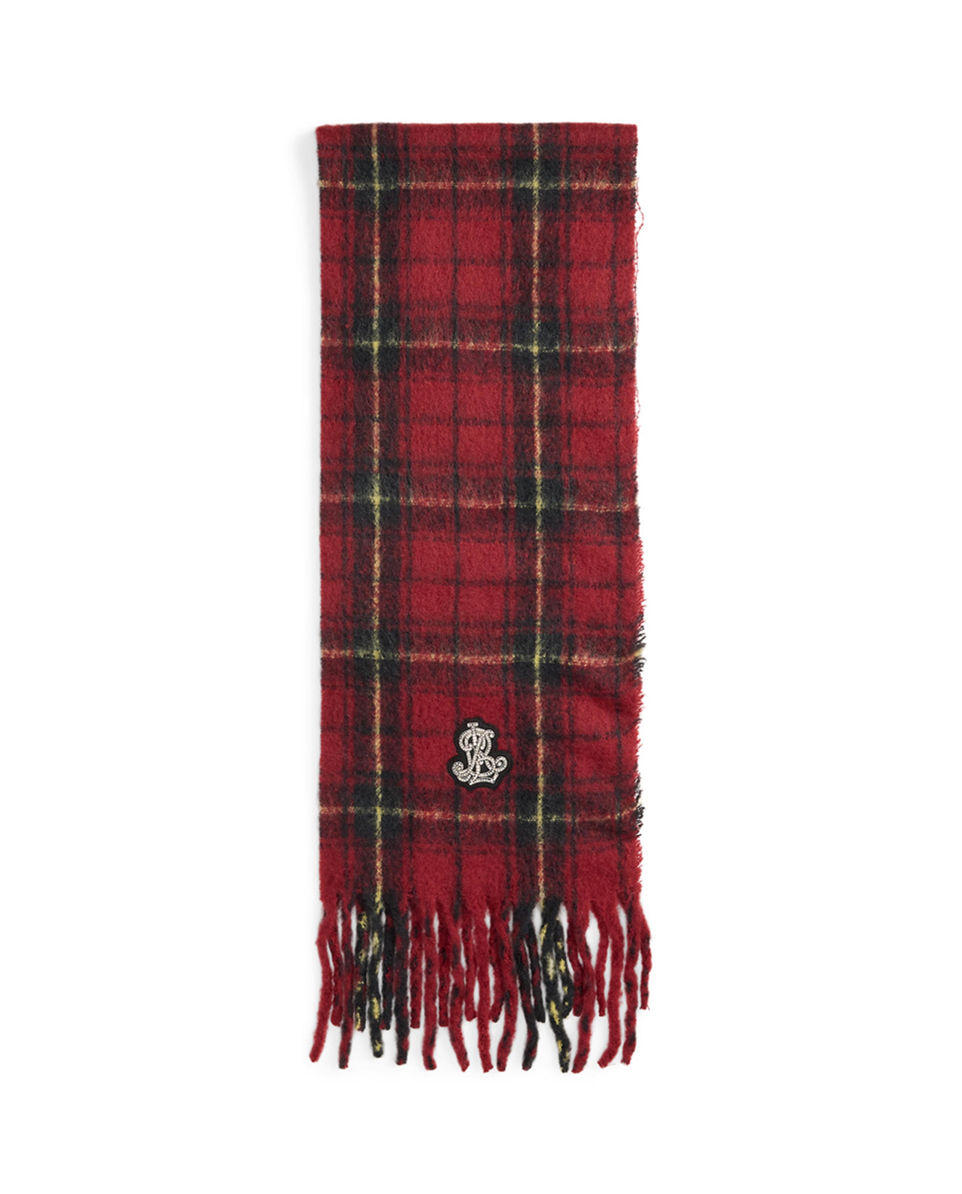 Cachecol de Lã Estampada Grená-1