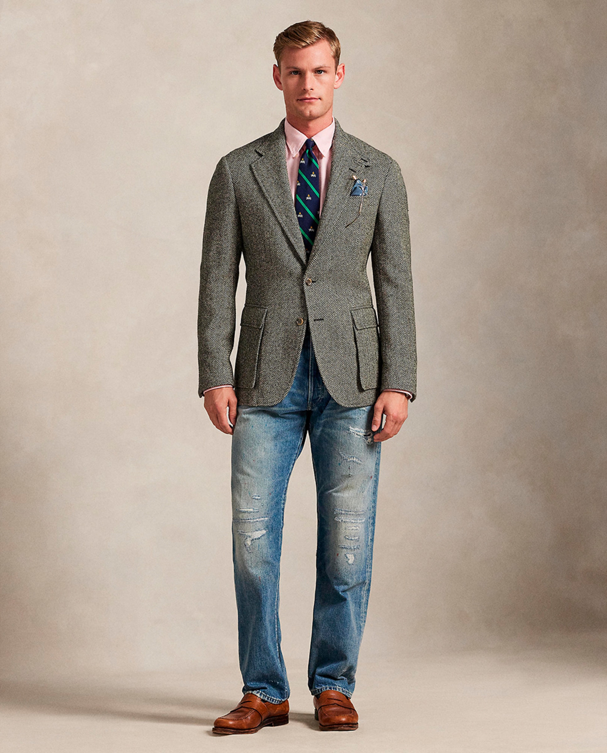 Blazer RL67 de Lã Cinzento-claro-7