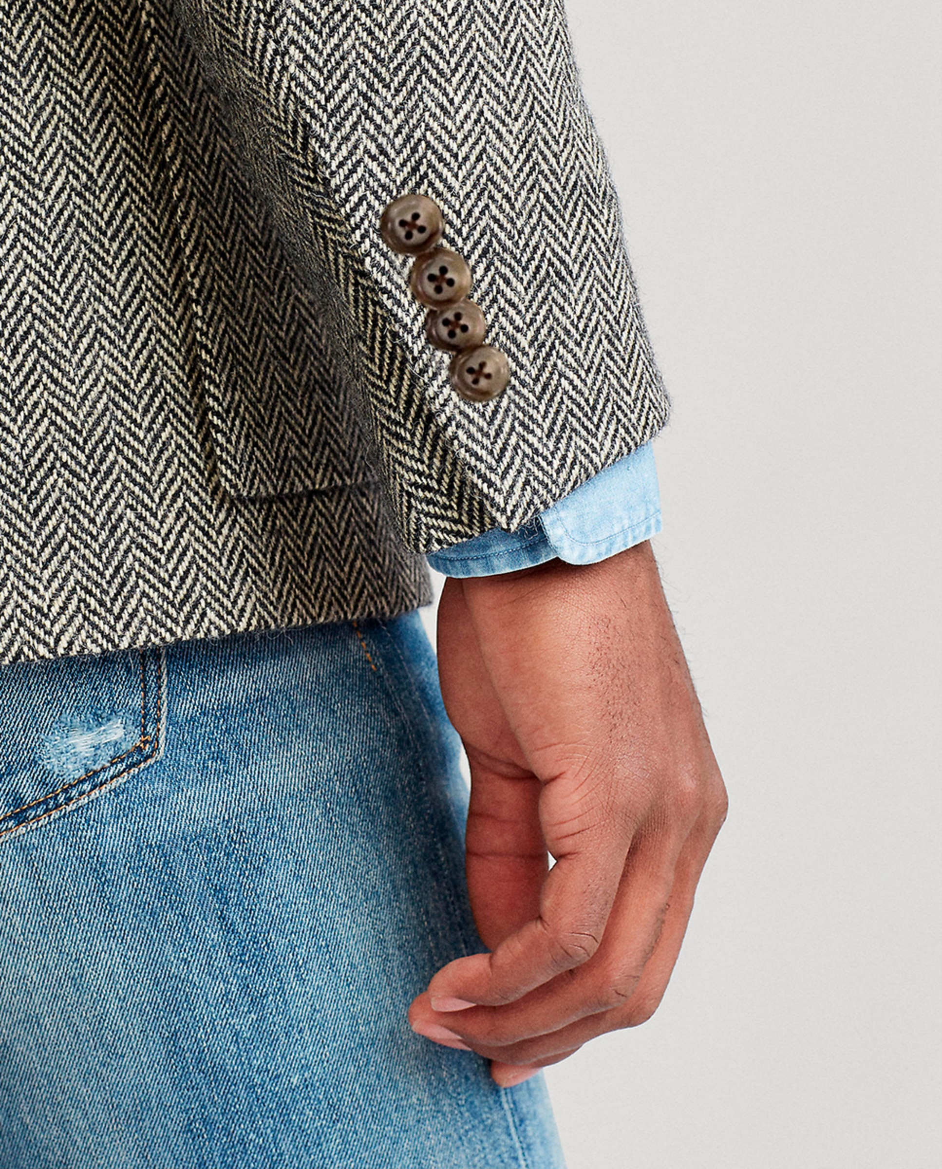 Blazer RL67 de Lã Cinzento-claro-5