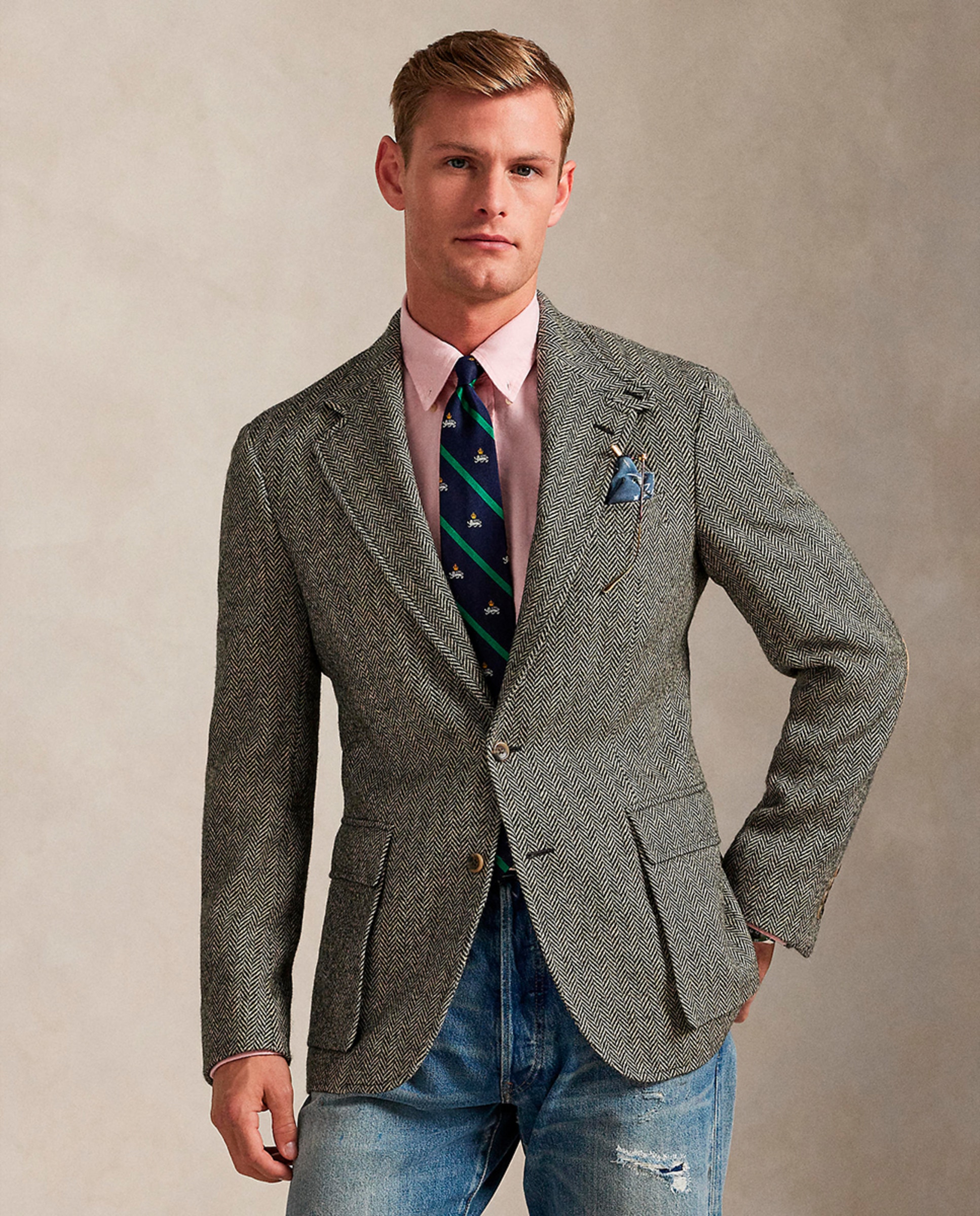 Blazer RL67 de Lã Cinzento-claro-1