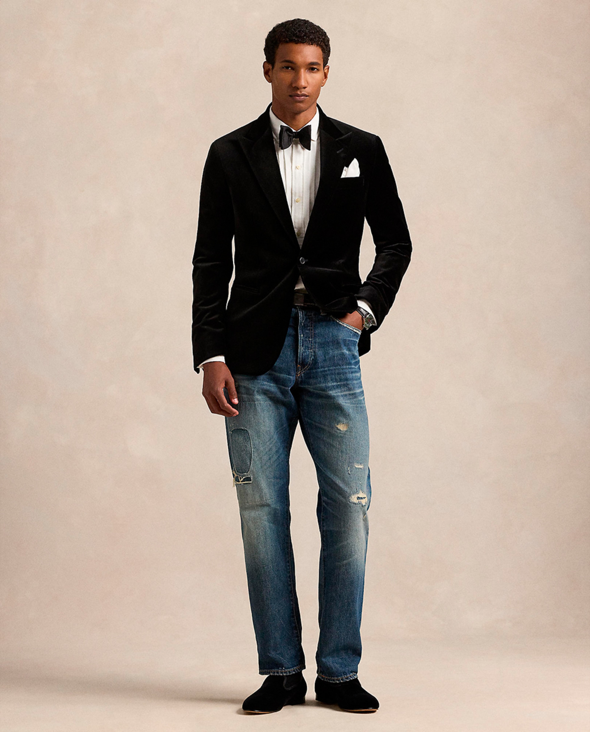 Blazer Moderno de Veludo Preto-7