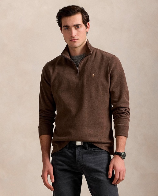 Imagem 0 de Camisola de Malha com Gola Alta com Fecho de Correr e em Algodão