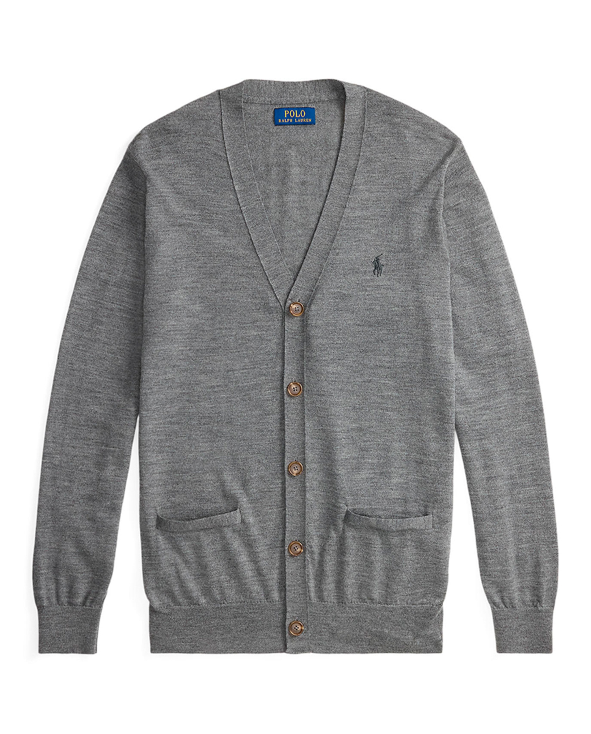 Cardigan com Botões e em Lã Cinzento metalizado-5