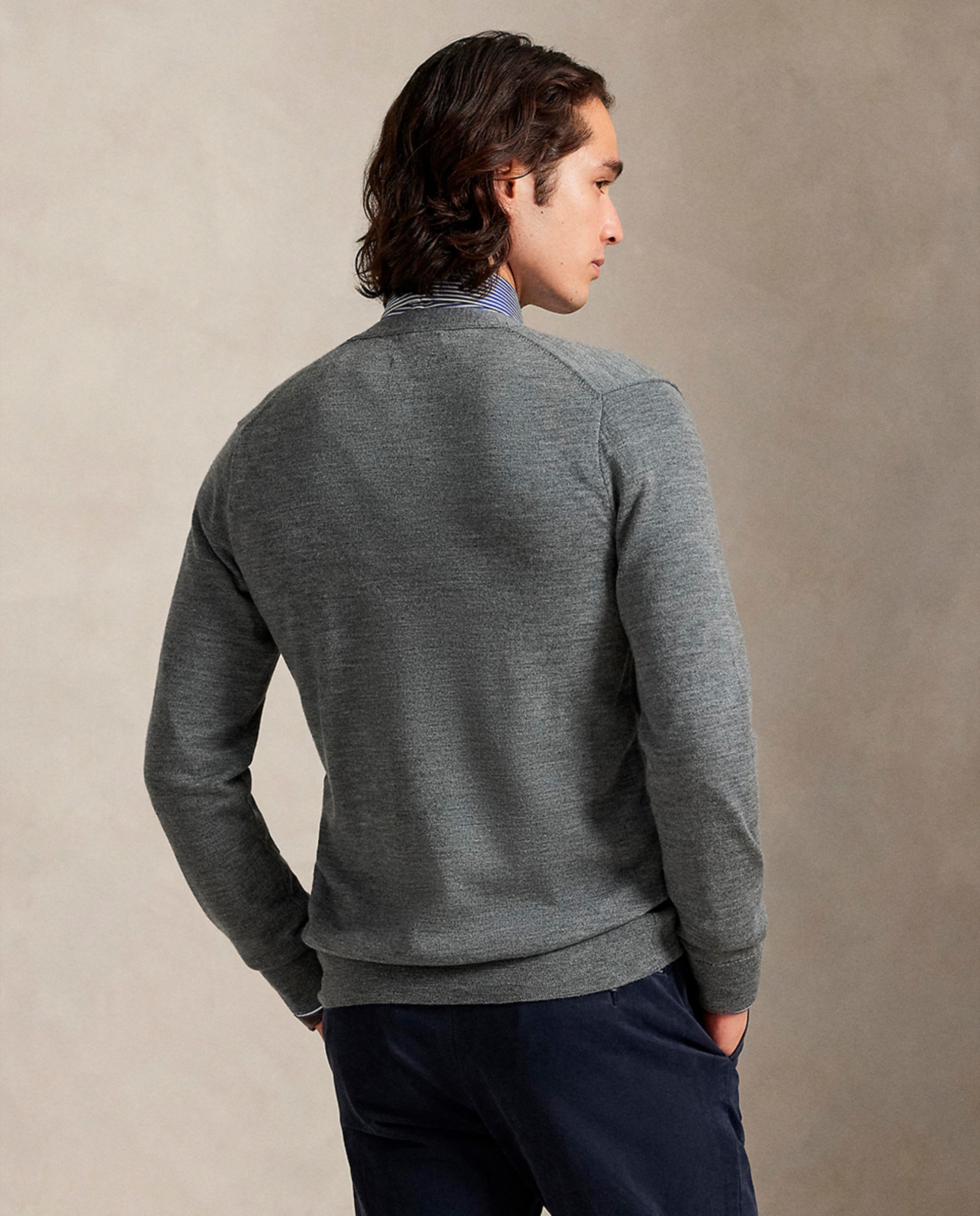 Cardigan com Botões e em Lã Cinzento metalizado-3