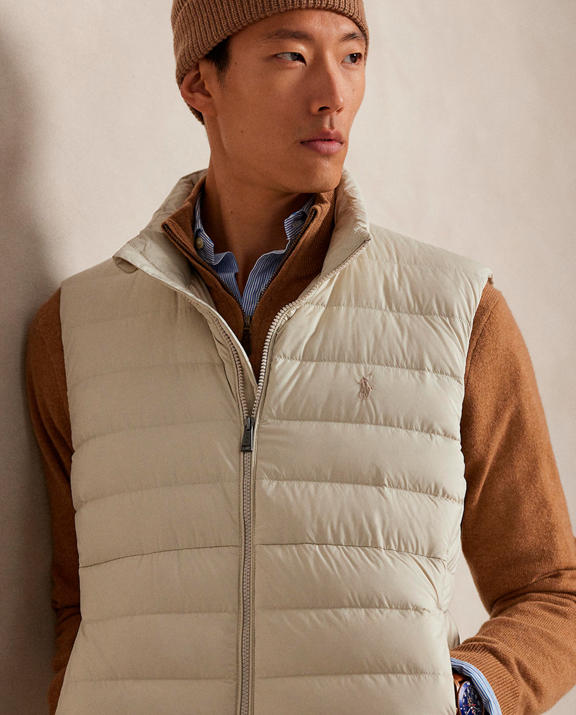 Colete Acolchoado com Logótipo Cru-3