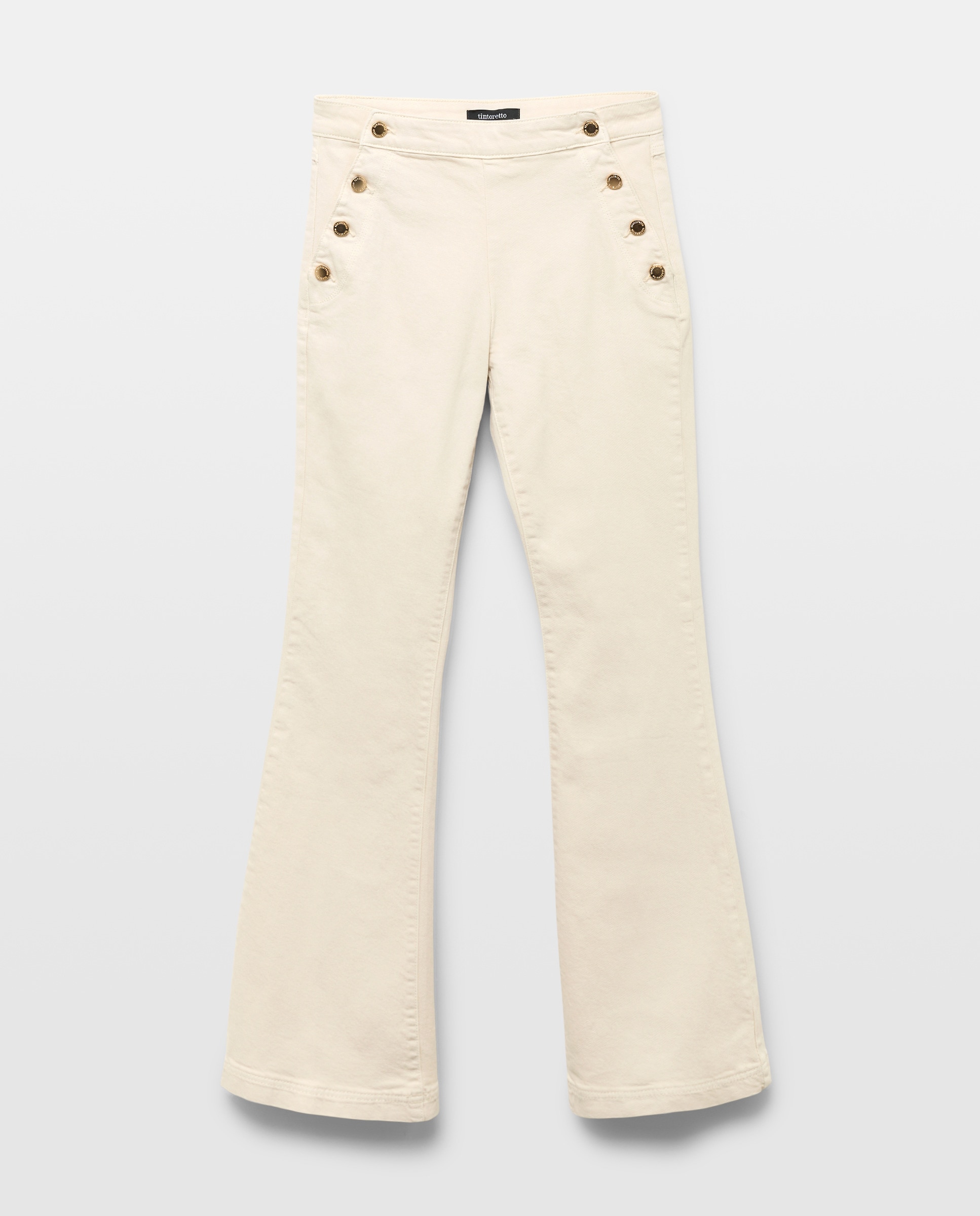 Jeans Flare com Abotoadura 120 Cru-4