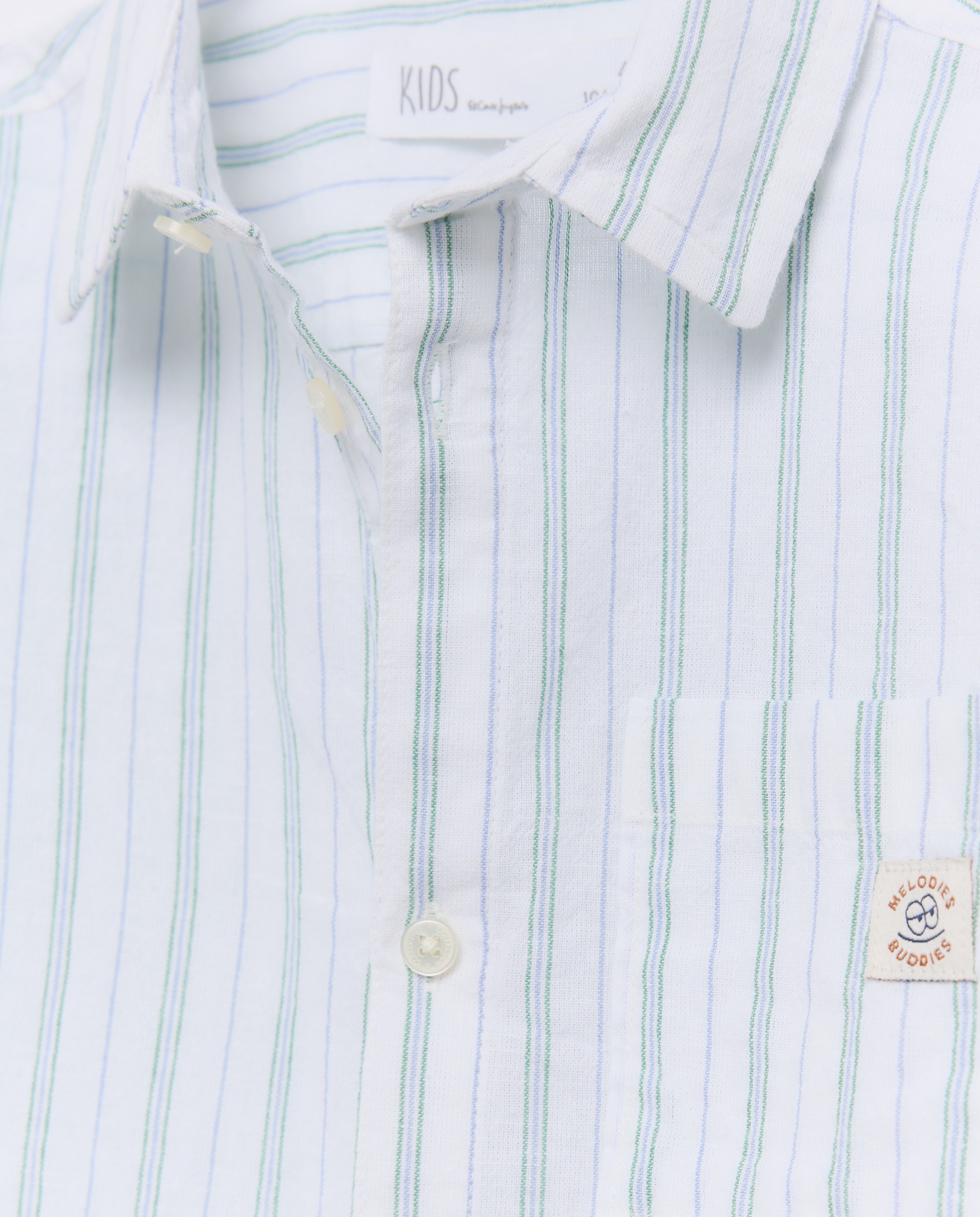 Camisa de Manga Comprida com Risca e Fantasia Verde-5