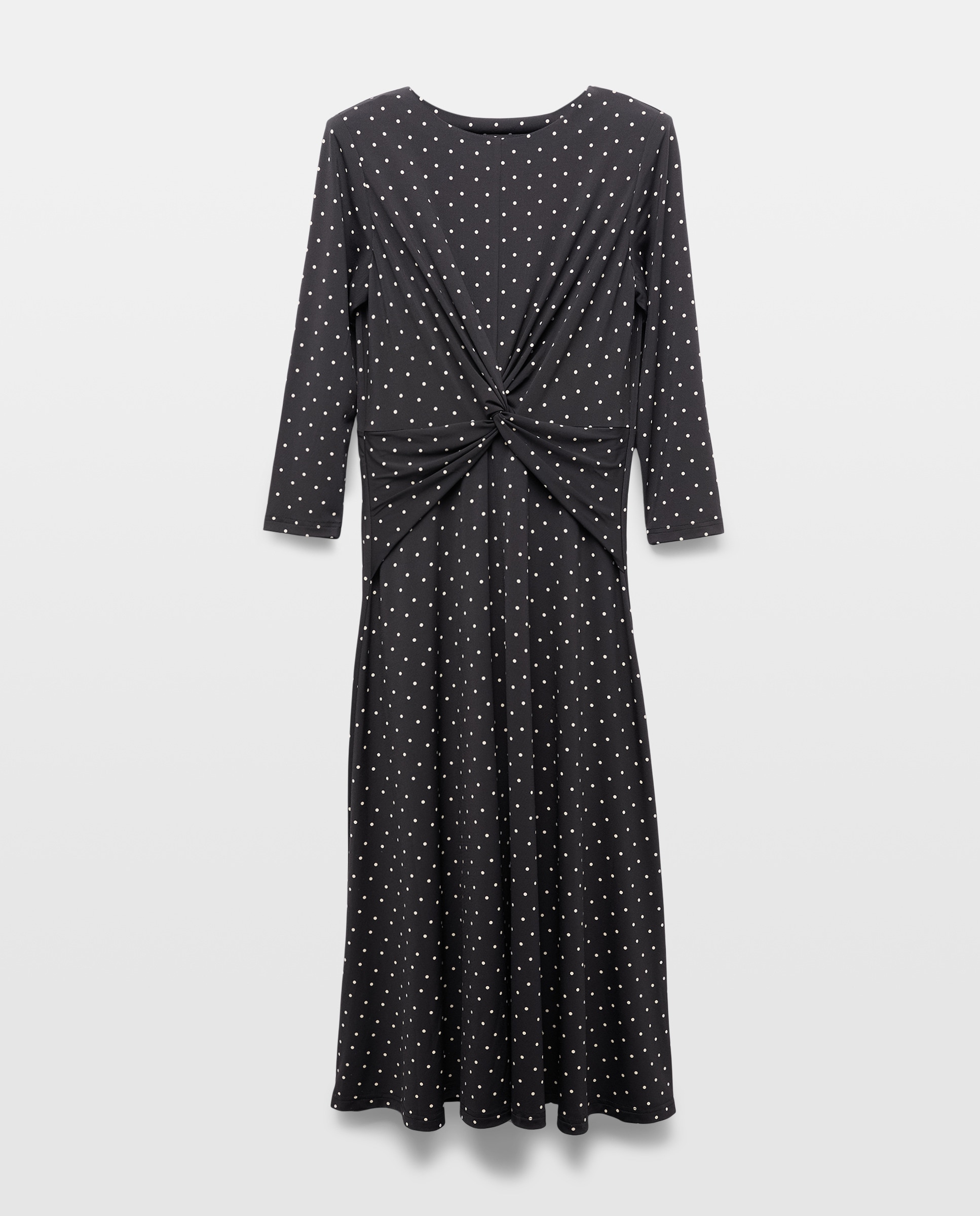 Vestido de Manga Comprida com Estampado Preto-4