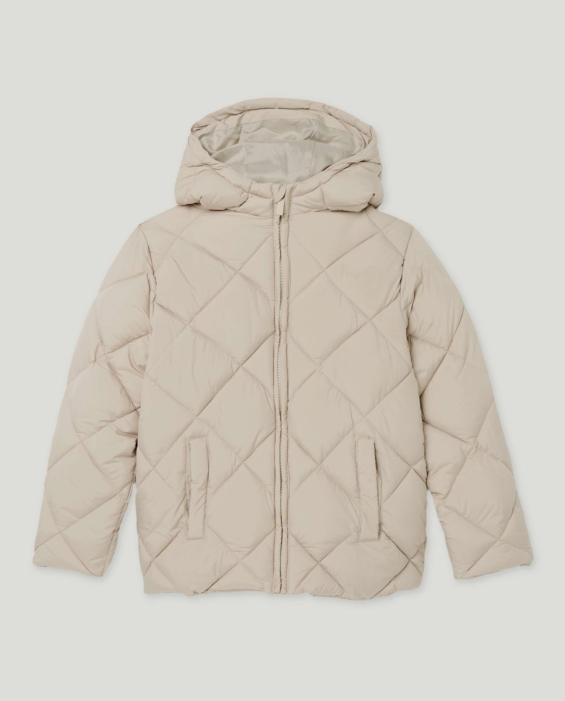 Parka de niño acolchada con capucha Marrón-1