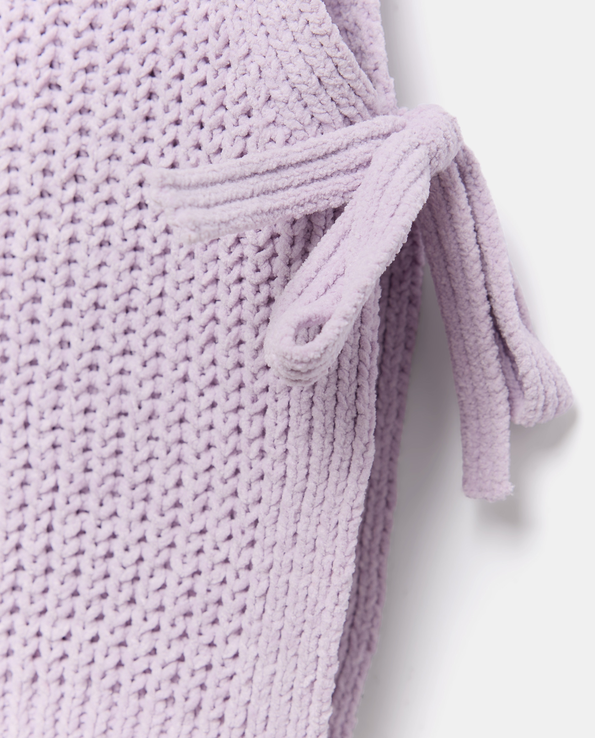 Colete de Tricot Chenille com Laços Laterais 284 Lilás-5