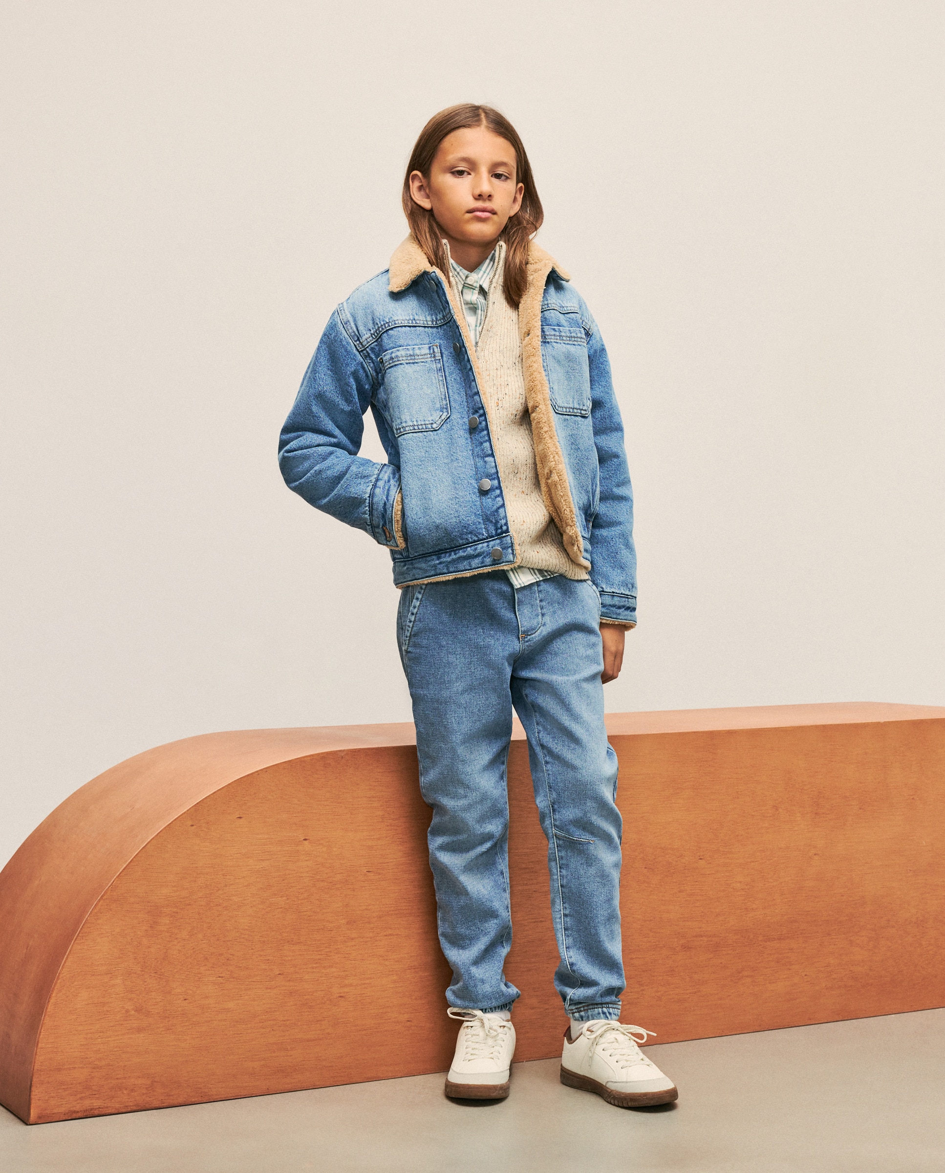 Jeans Jogger de Felpa Azul-claro-1