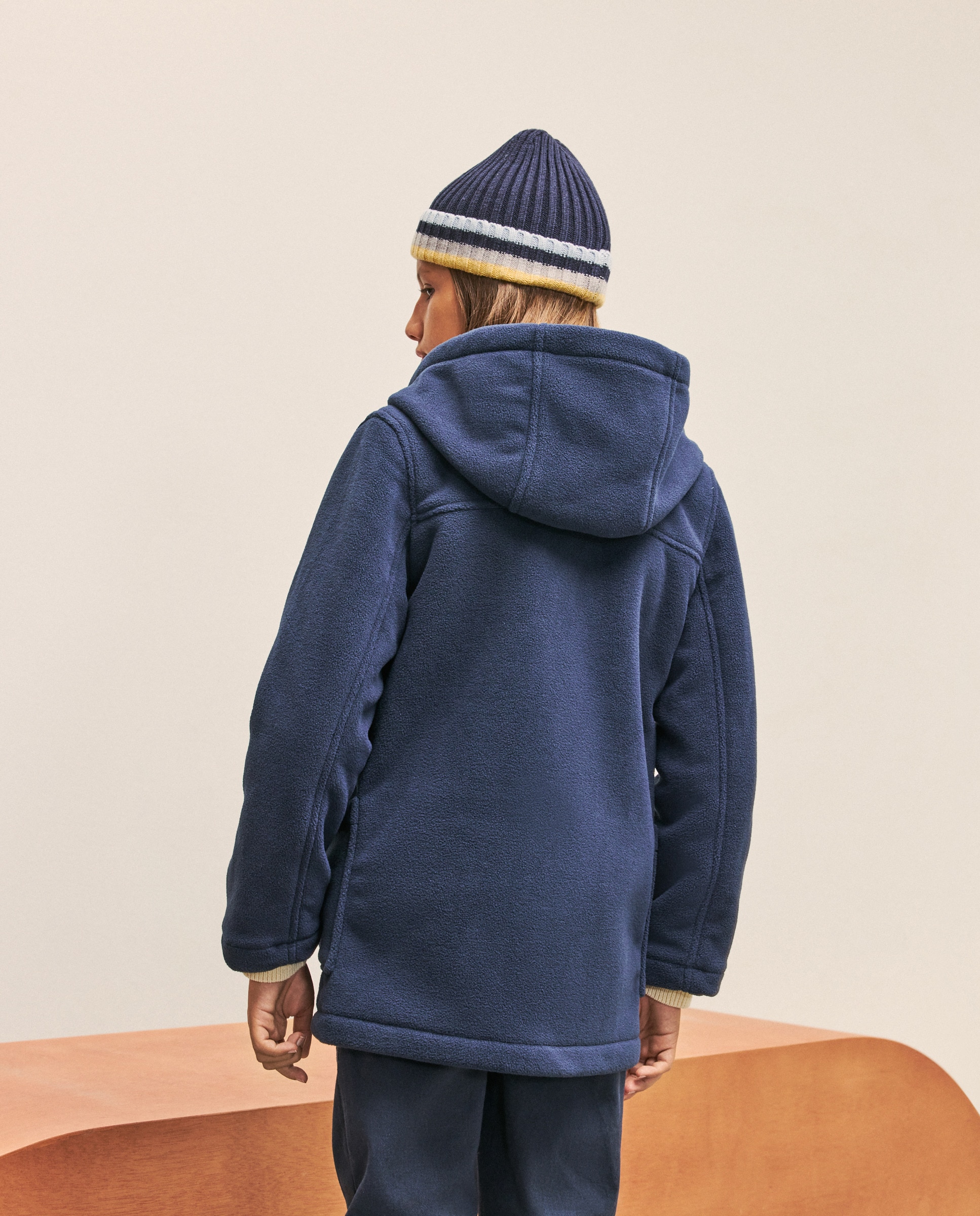 Canadiana de Pano com Fantasia aos Quadrados no Interior Azul-marinho-4