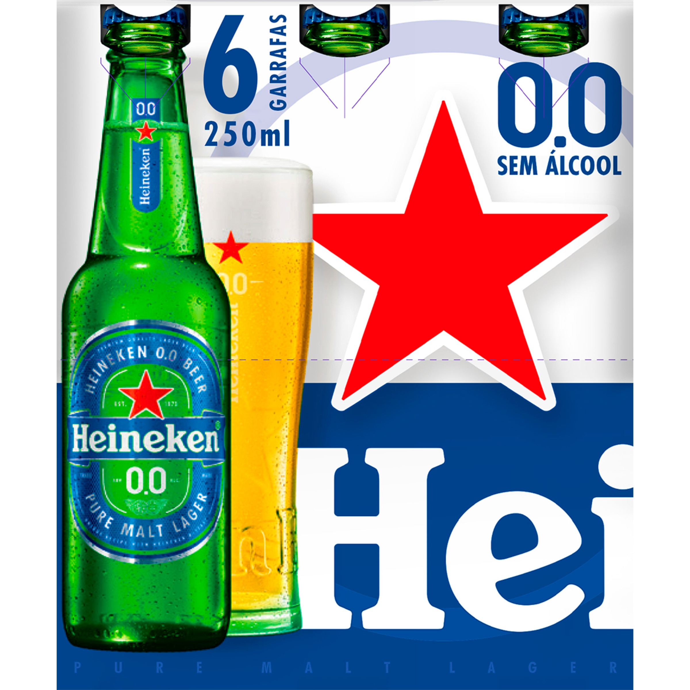 Cerveja sem Álcool 0.0% Pack 6 unidades garrafa 25 cl