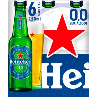 Cerveja sem Álcool 0.0% Pack 6 unidades garrafa 25 cl - Heineken