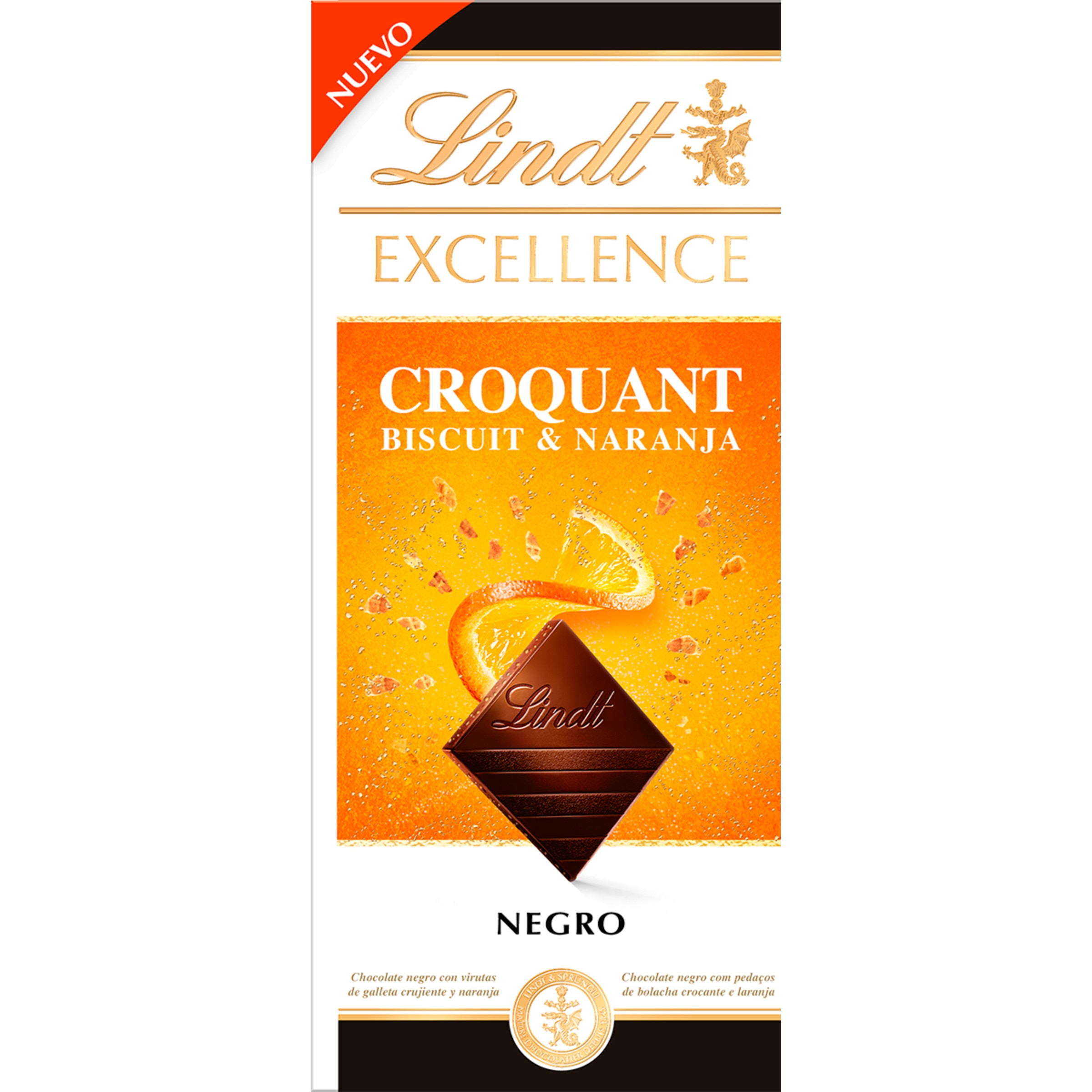 Chocolate Crocante de Laranja Excellence embalagem 100 g