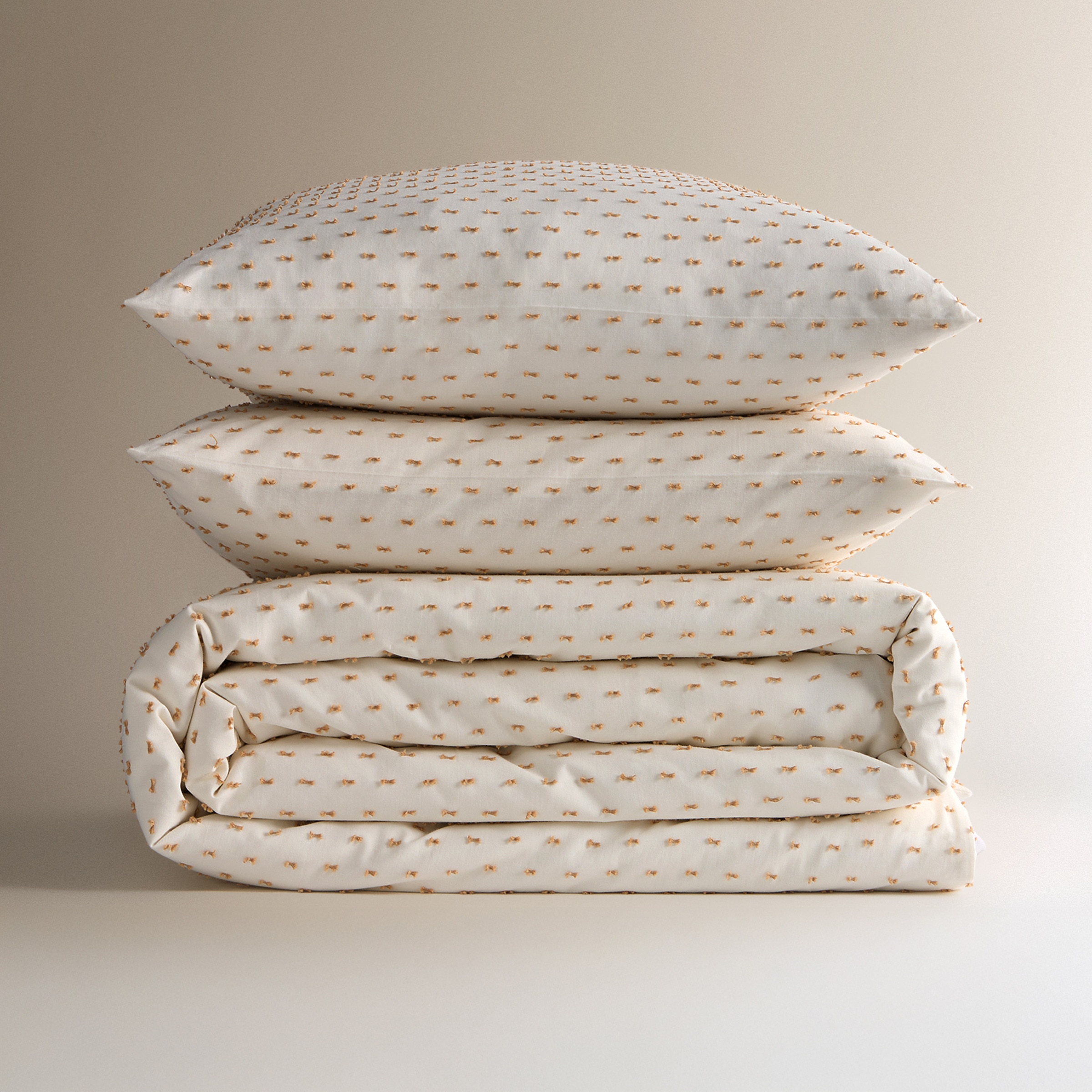 Juego de funda nórdica algodón Plumeti Basics El Corte Inglés Beige-7