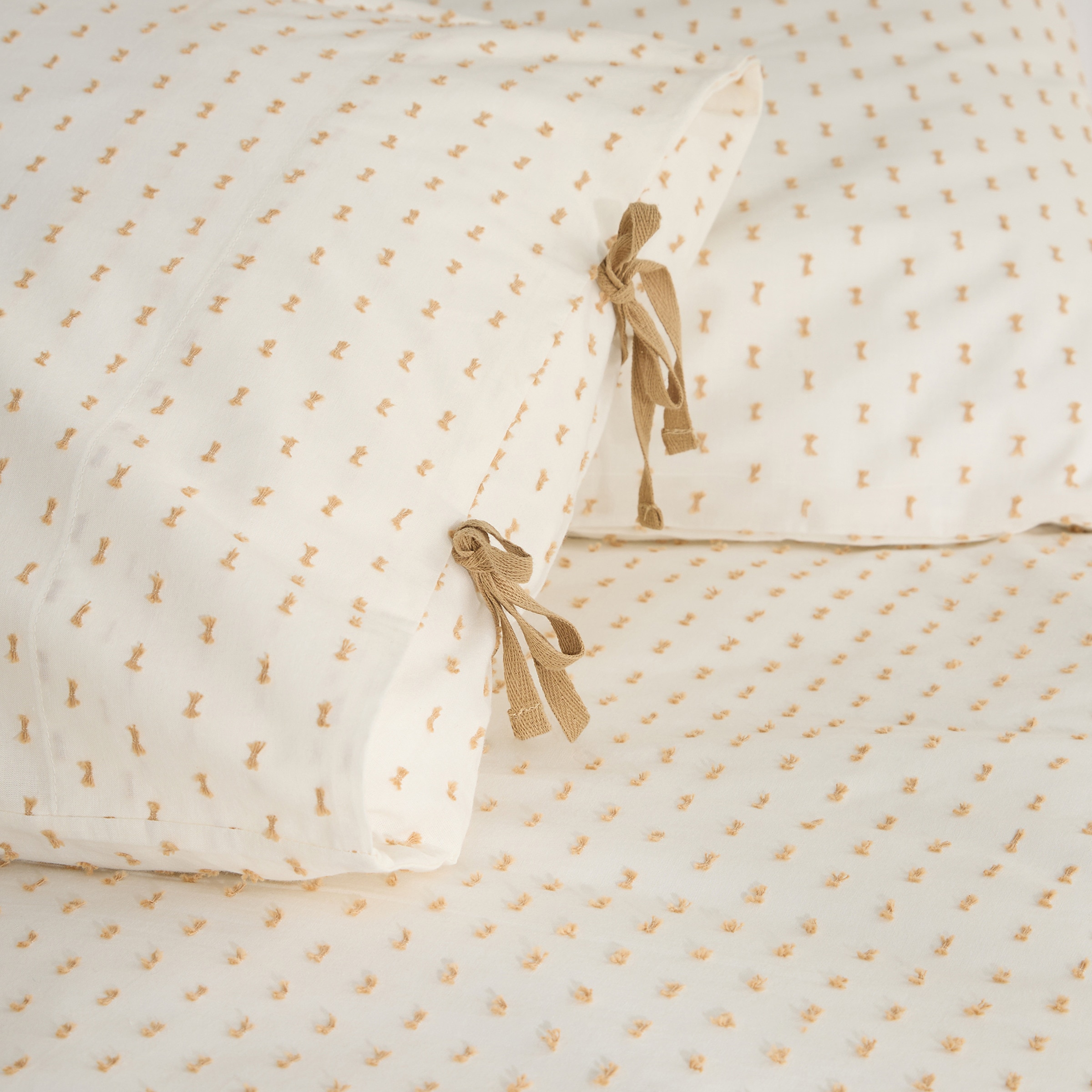 Juego de funda nórdica algodón Plumeti Basics El Corte Inglés Beige-5