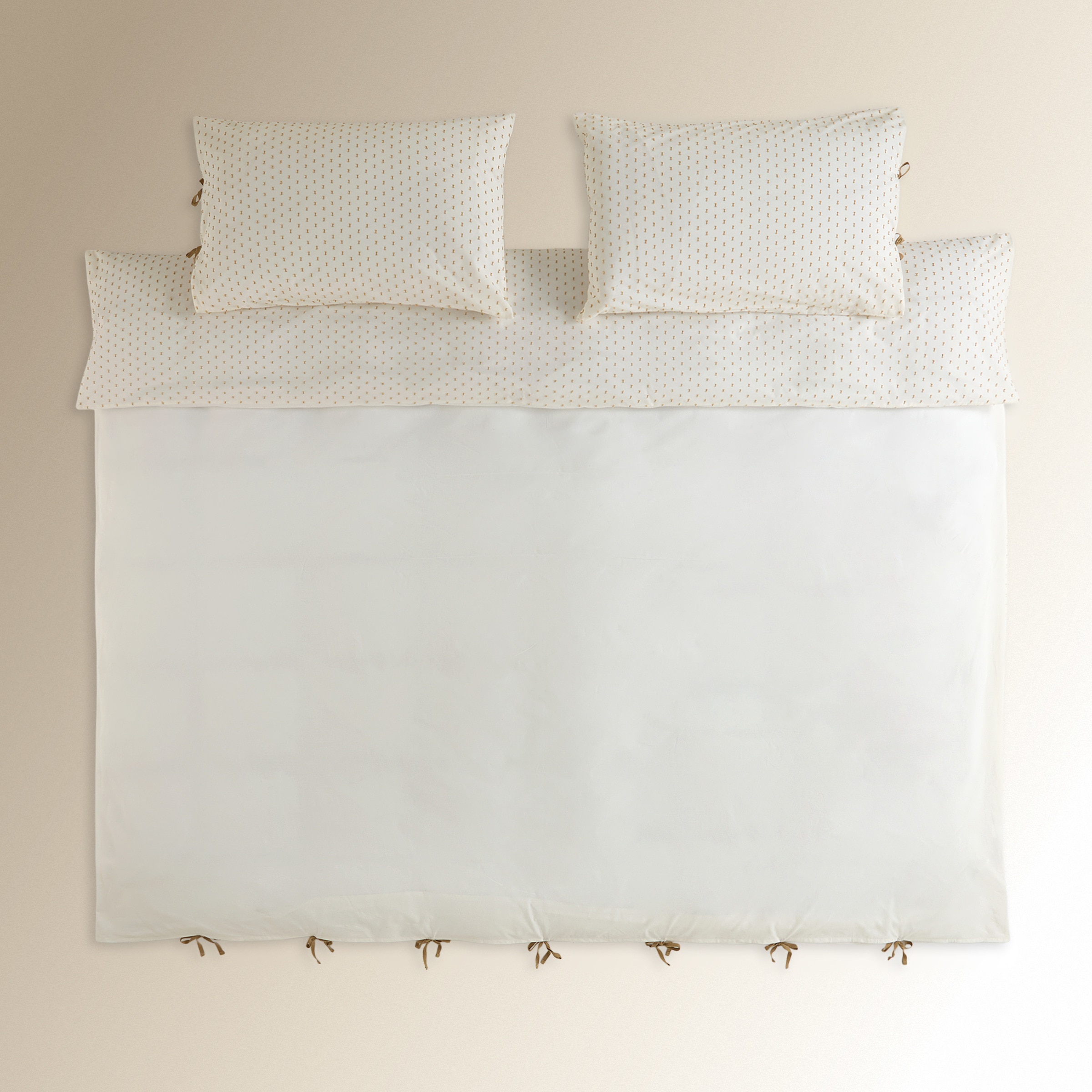 Juego de funda nórdica algodón Plumeti Basics El Corte Inglés Beige-4