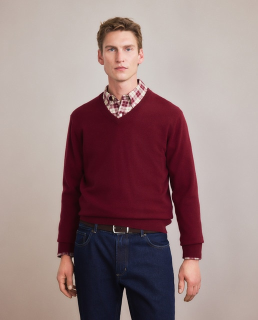 Imagen 0 de Jersey cuello pico liso lana cashmere