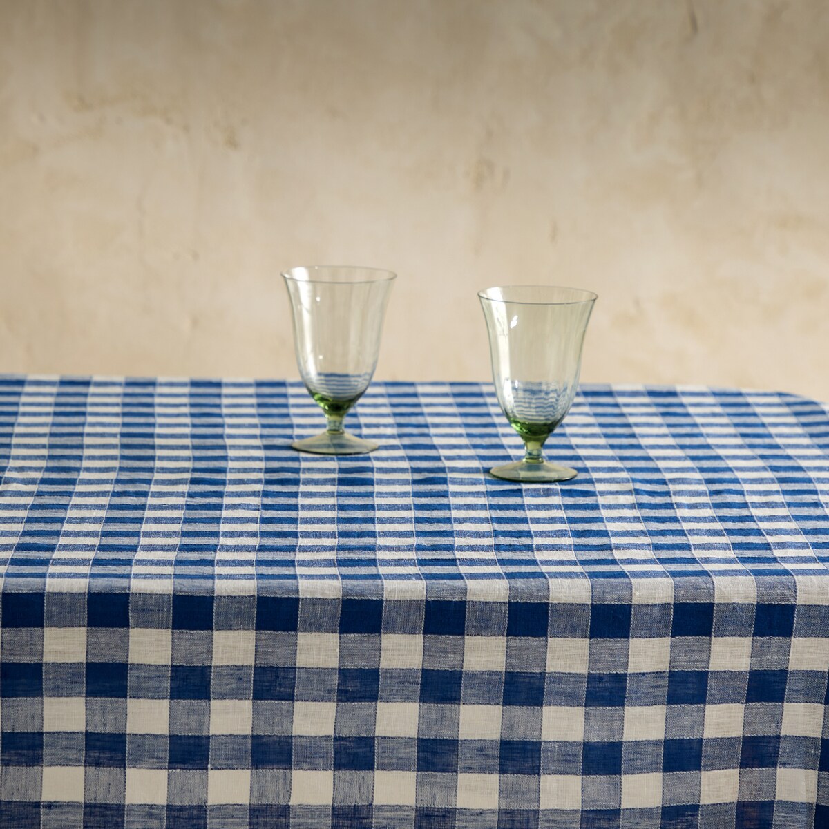 Toalha de Mesa de Linho Vichy Azul-1