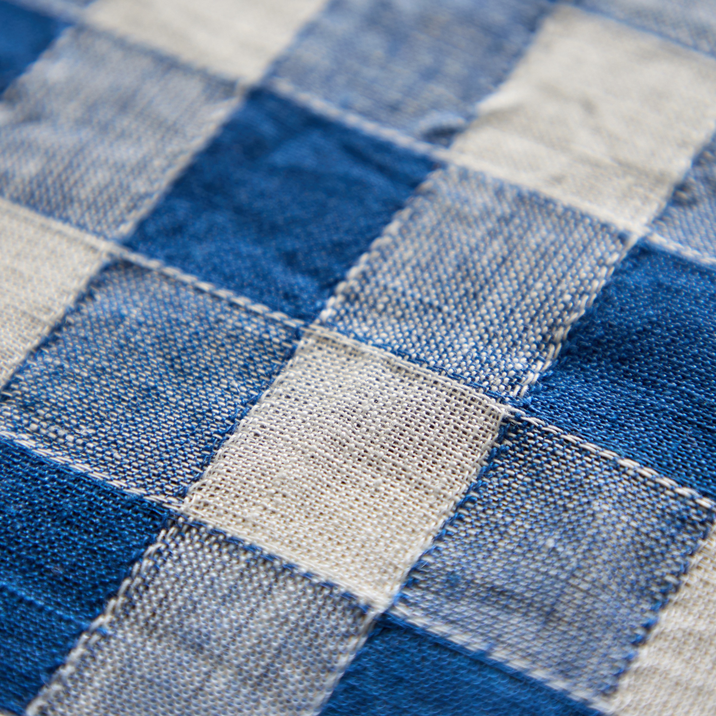 Toalha de Mesa de Linho Vichy Azul-3