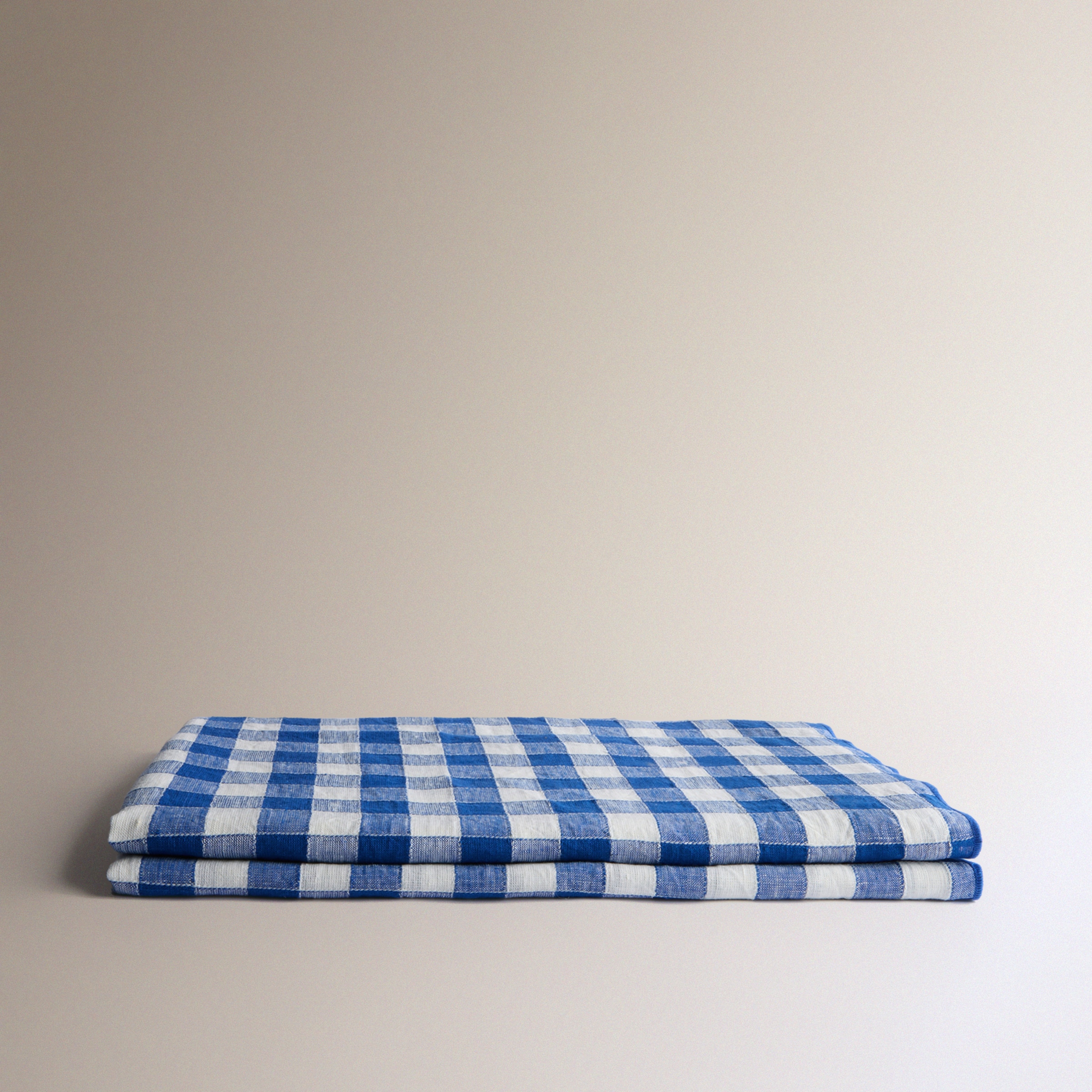 Toalha de Mesa de Linho Vichy Azul-2