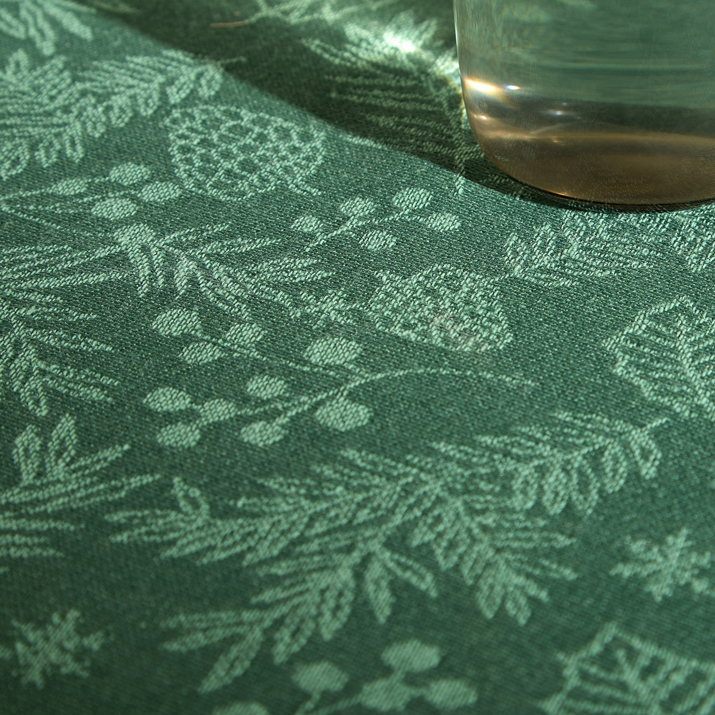 Mantel mezcla algodón Holy Jacquard Verde-3