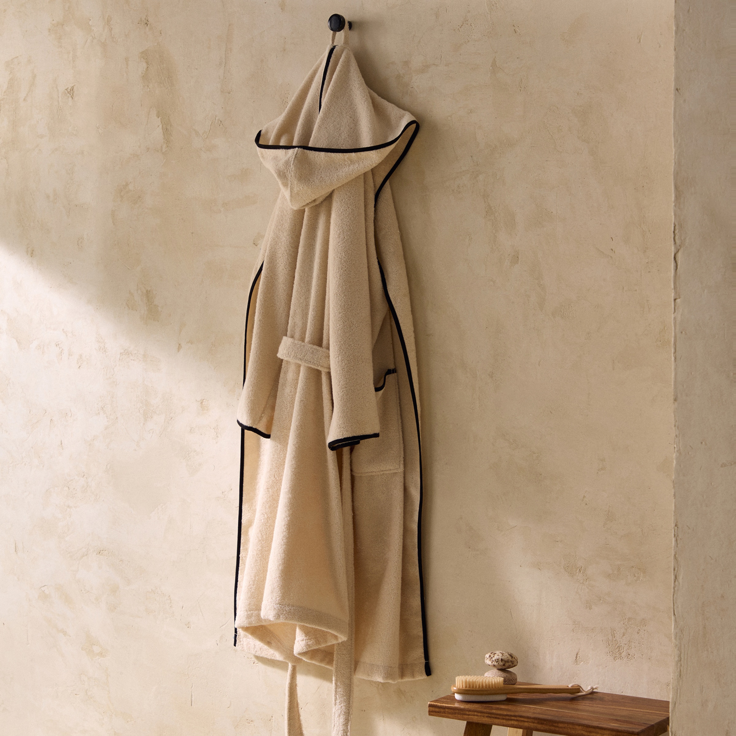 Albornoz algodón 320 gr/m2 Filo Beige-1