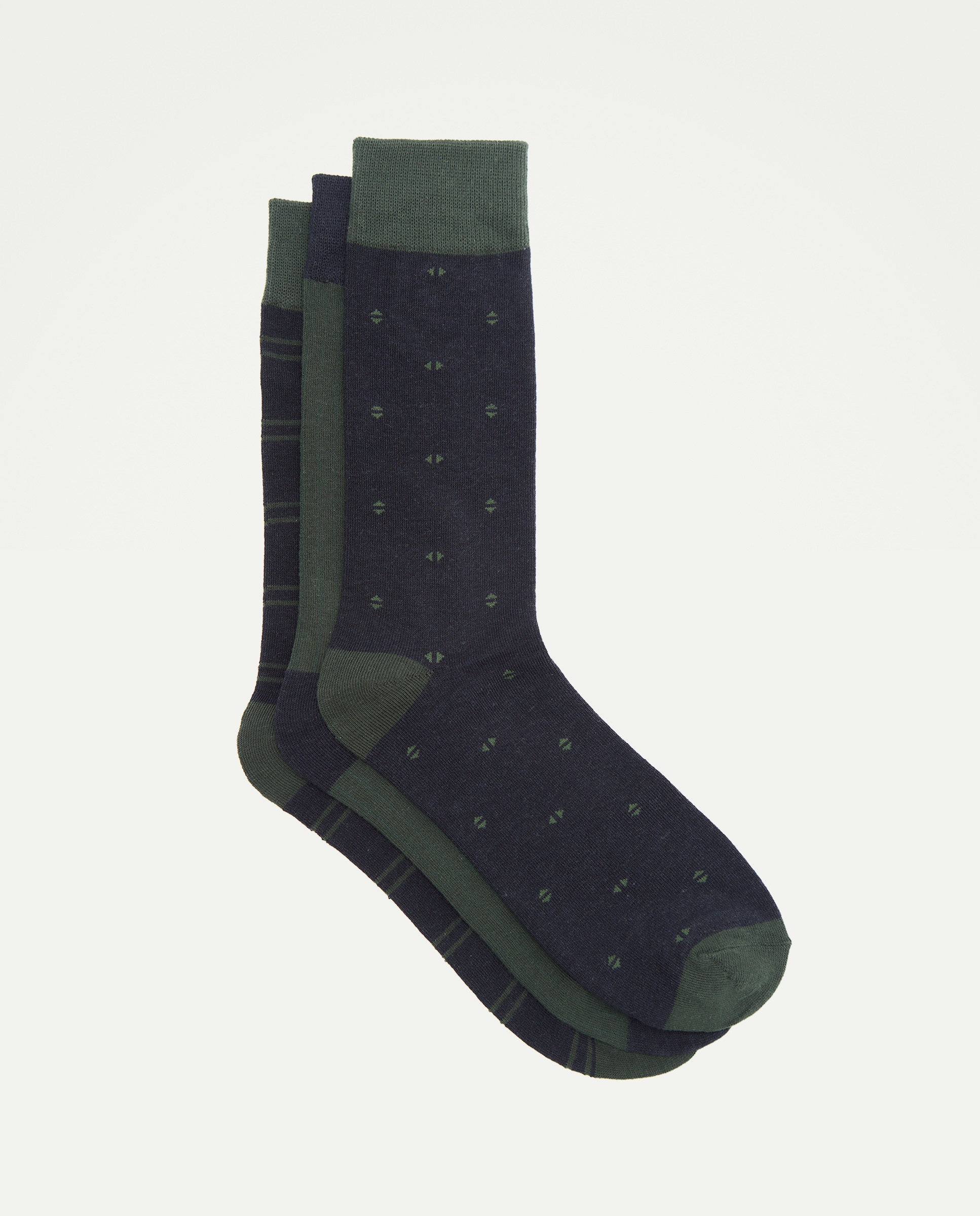 Pack tres calcetines hombre Verde-1