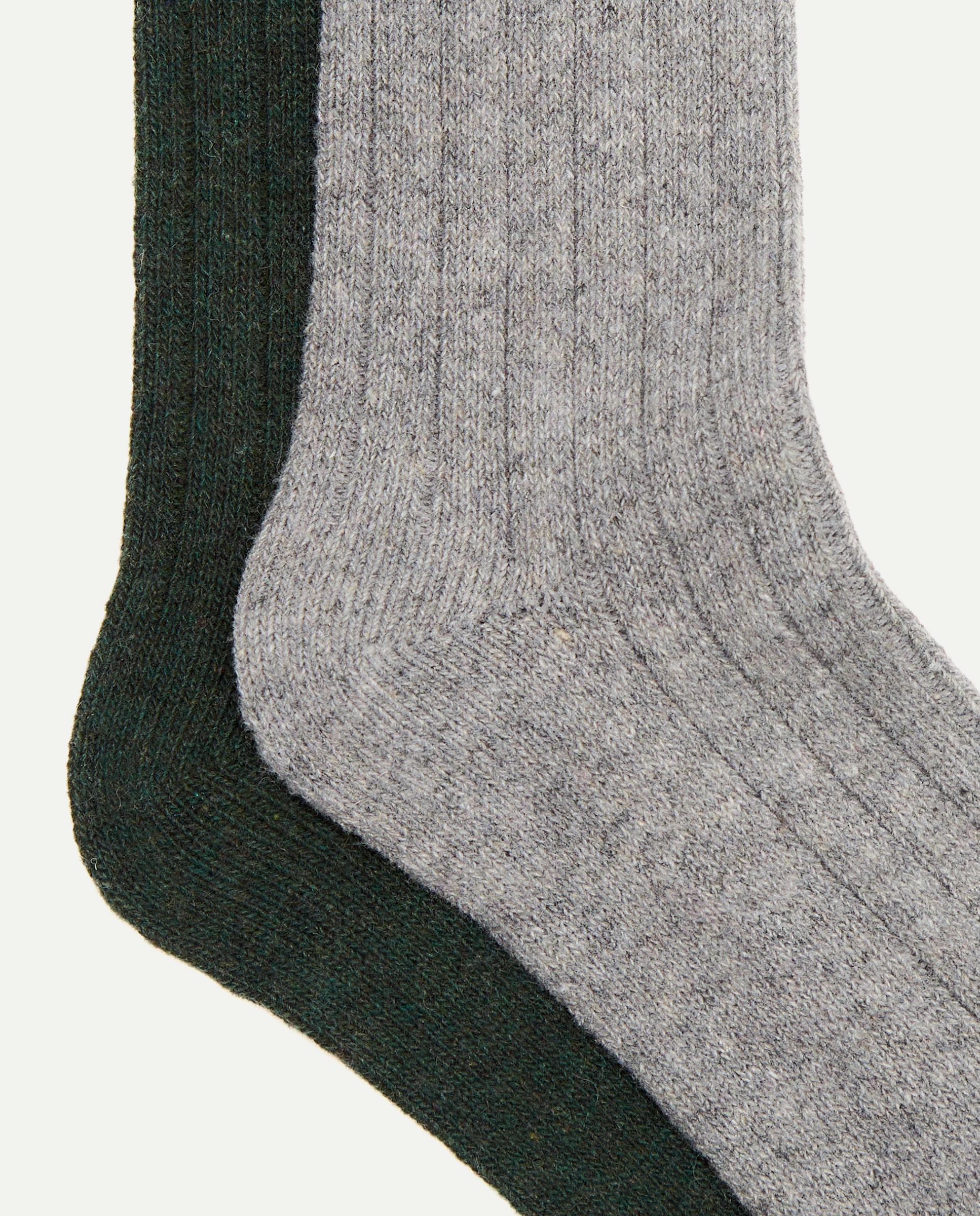 Pack dos calcetines hombre con lana Verde-2