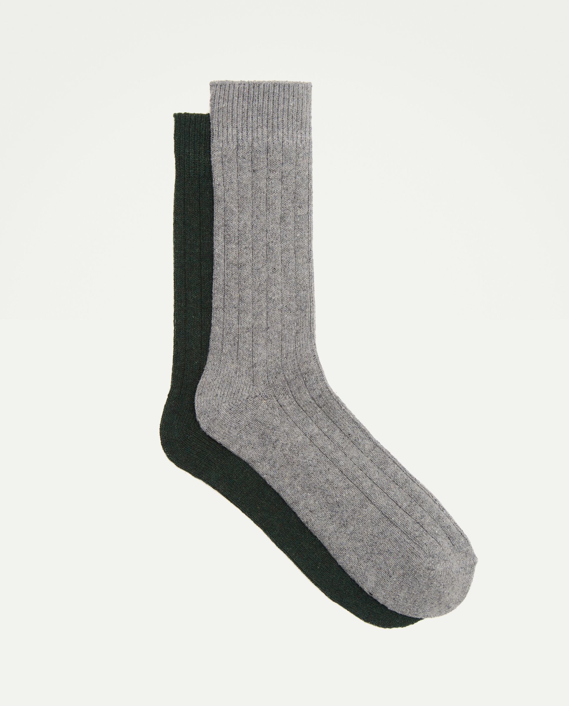 Pack dos calcetines hombre con lana Verde-1