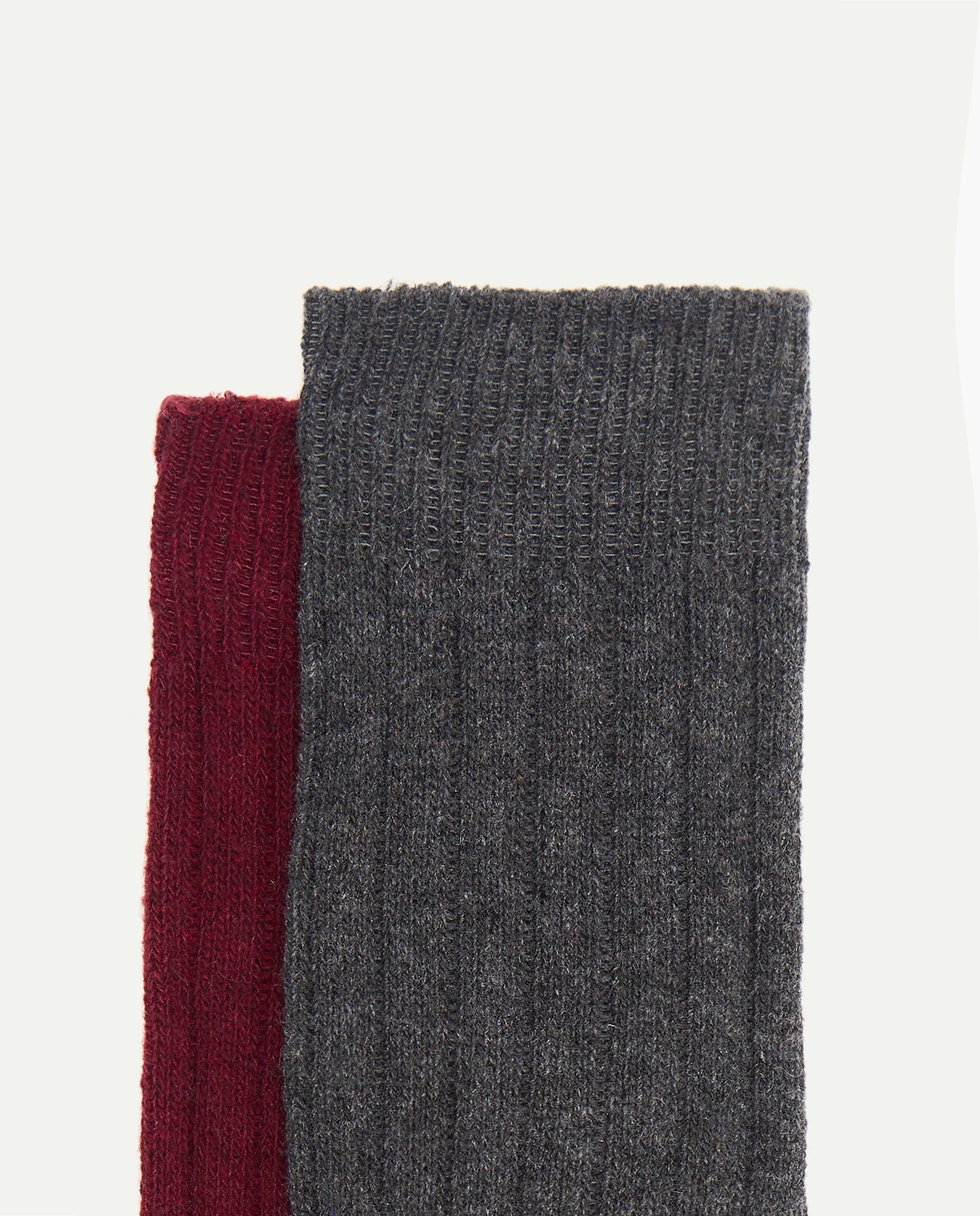 Pack dos calcetines hombre con lana Burdeos-2