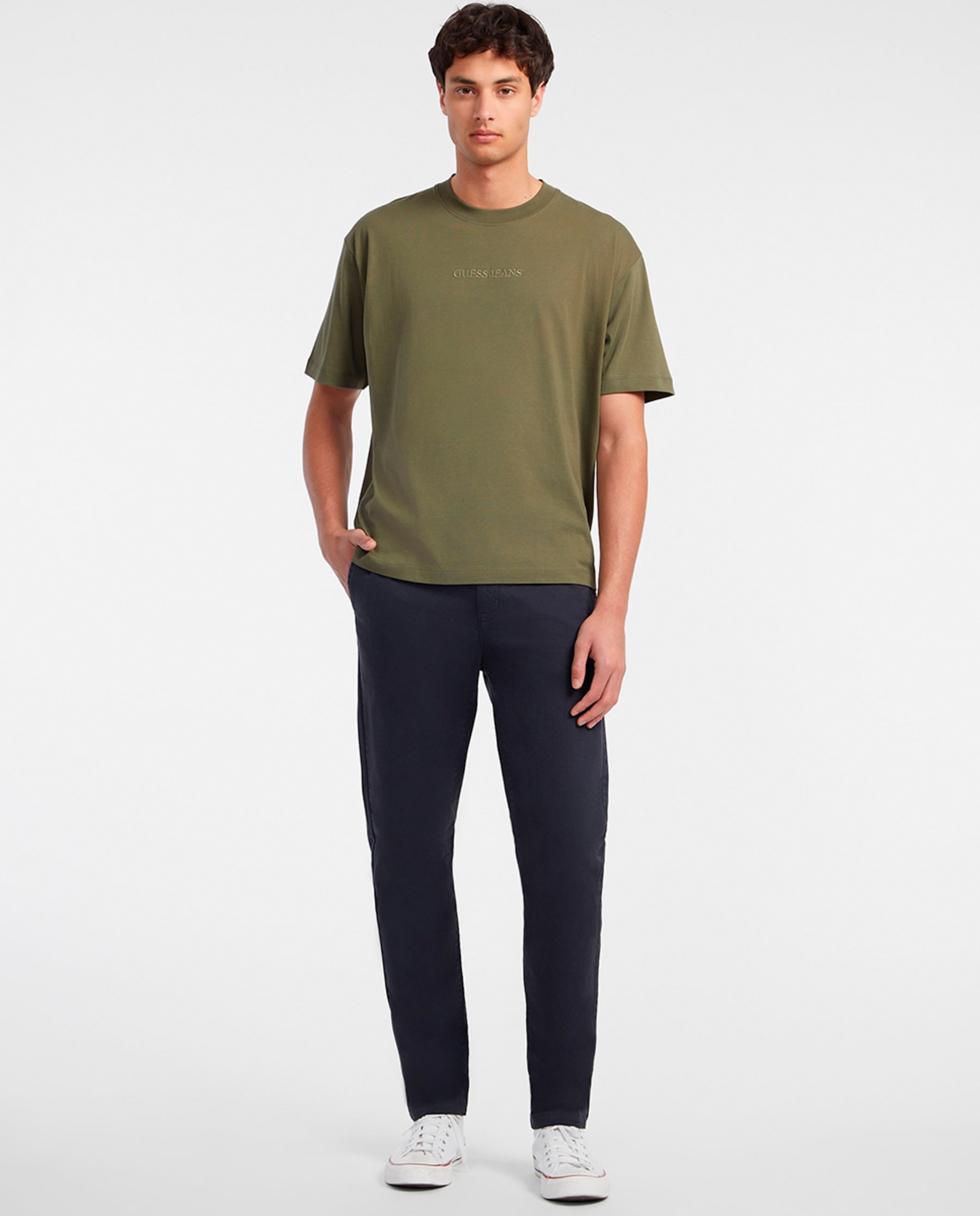 T-shirt com Manga Curta Verde-militar-4