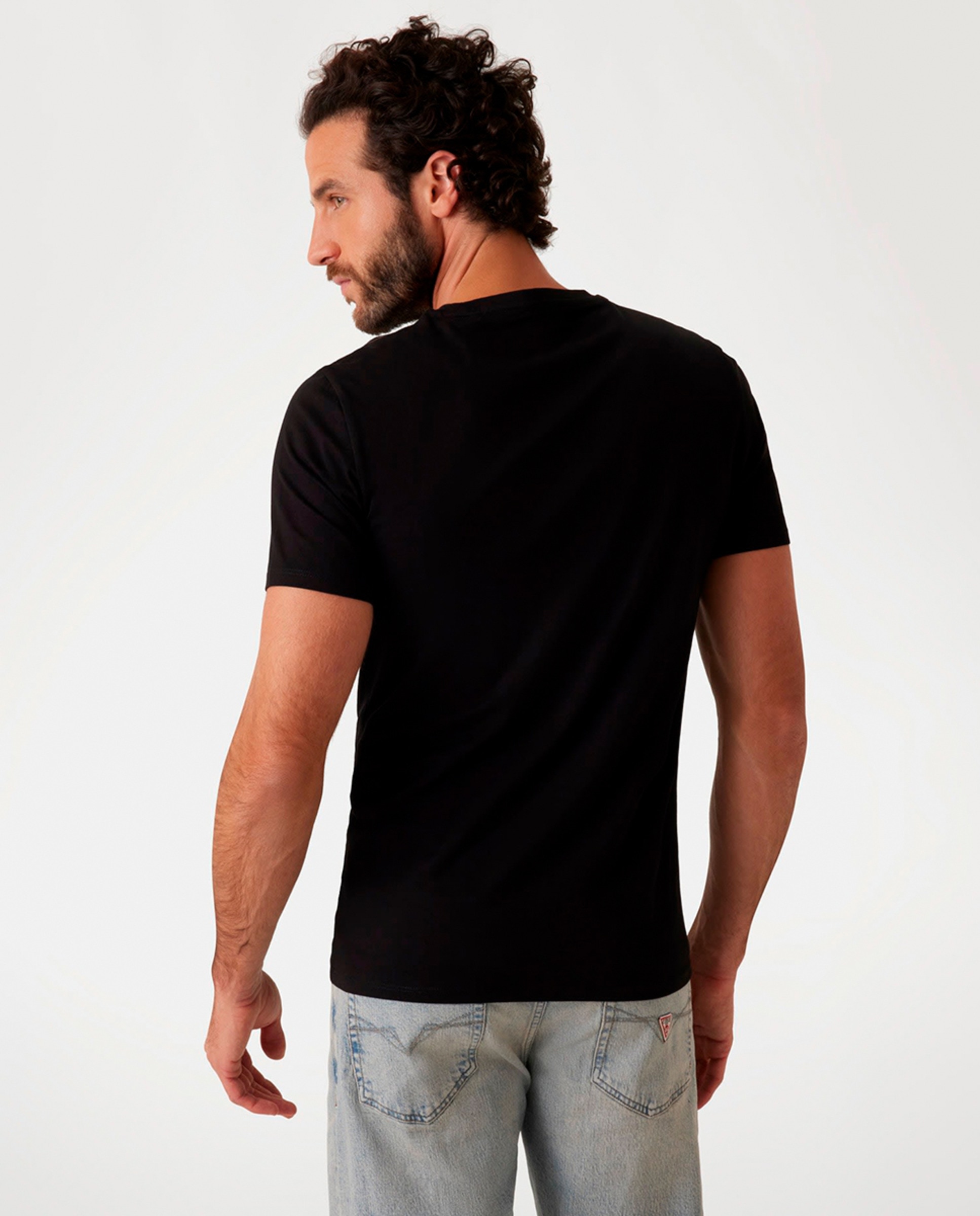 Camiseta de manga corta de hombre - Guess - Negro Negro-2